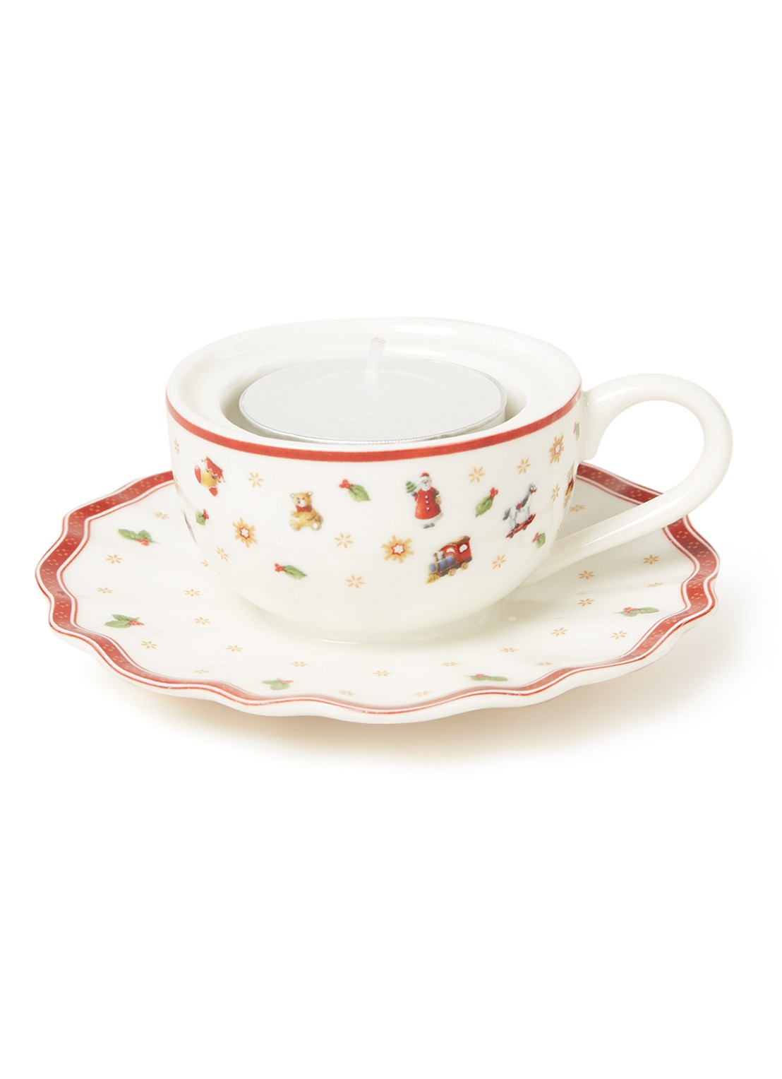 Villeroy & Boch Toy's Delight waxinelichthouder 4 cm - voorkant 2 gebroken wit