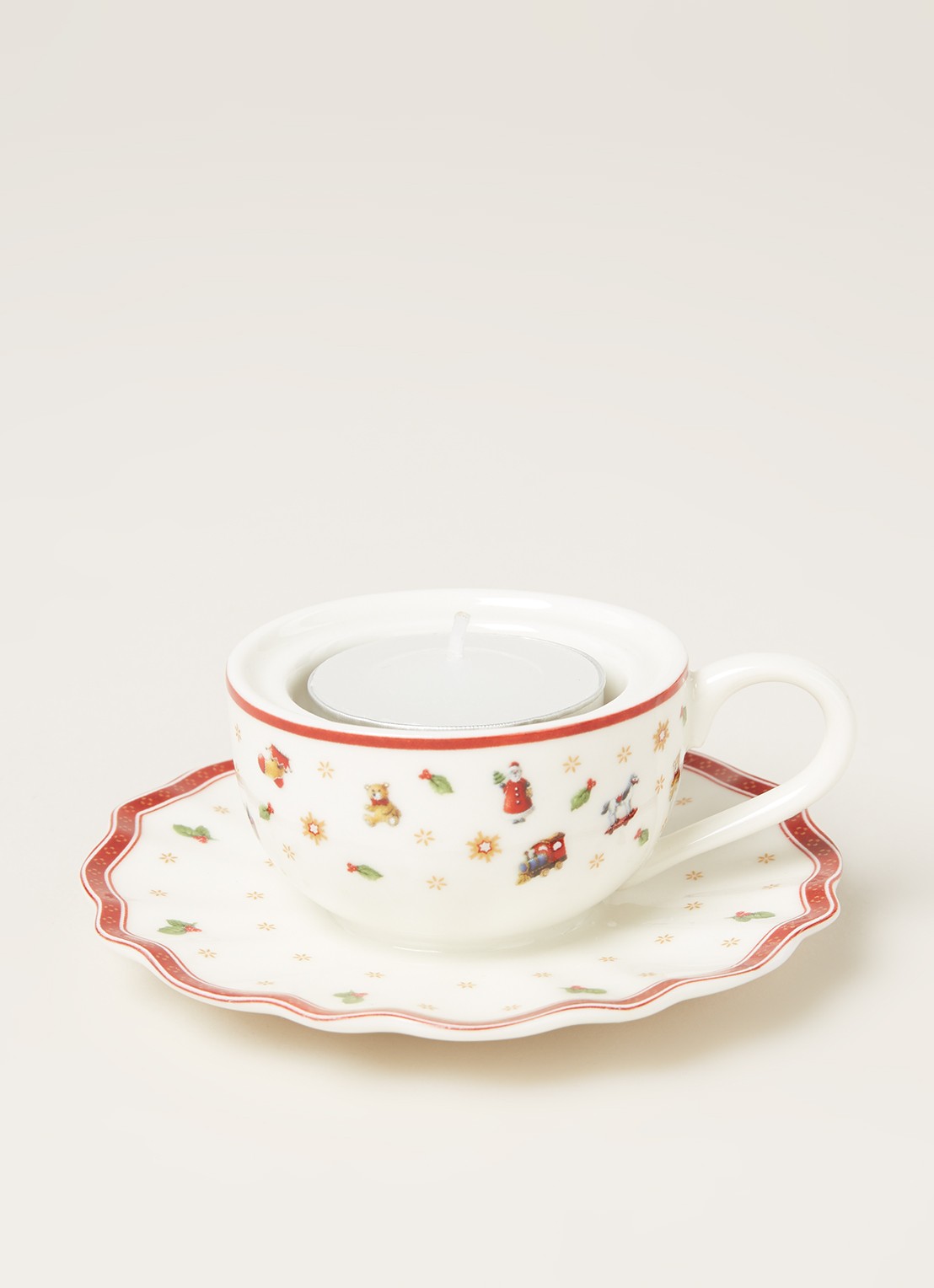 Villeroy & Boch Toy's Delight waxinelichthouder 4 cm - voorkant 3 gebroken wit