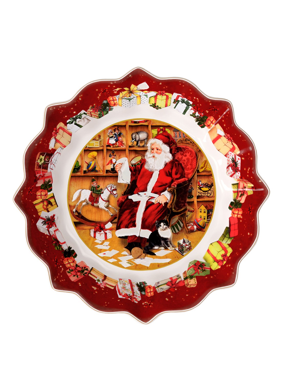 Villeroy & Boch Toy's Fantasy serveerschaal 25 cm - voorkant 2 steenrood