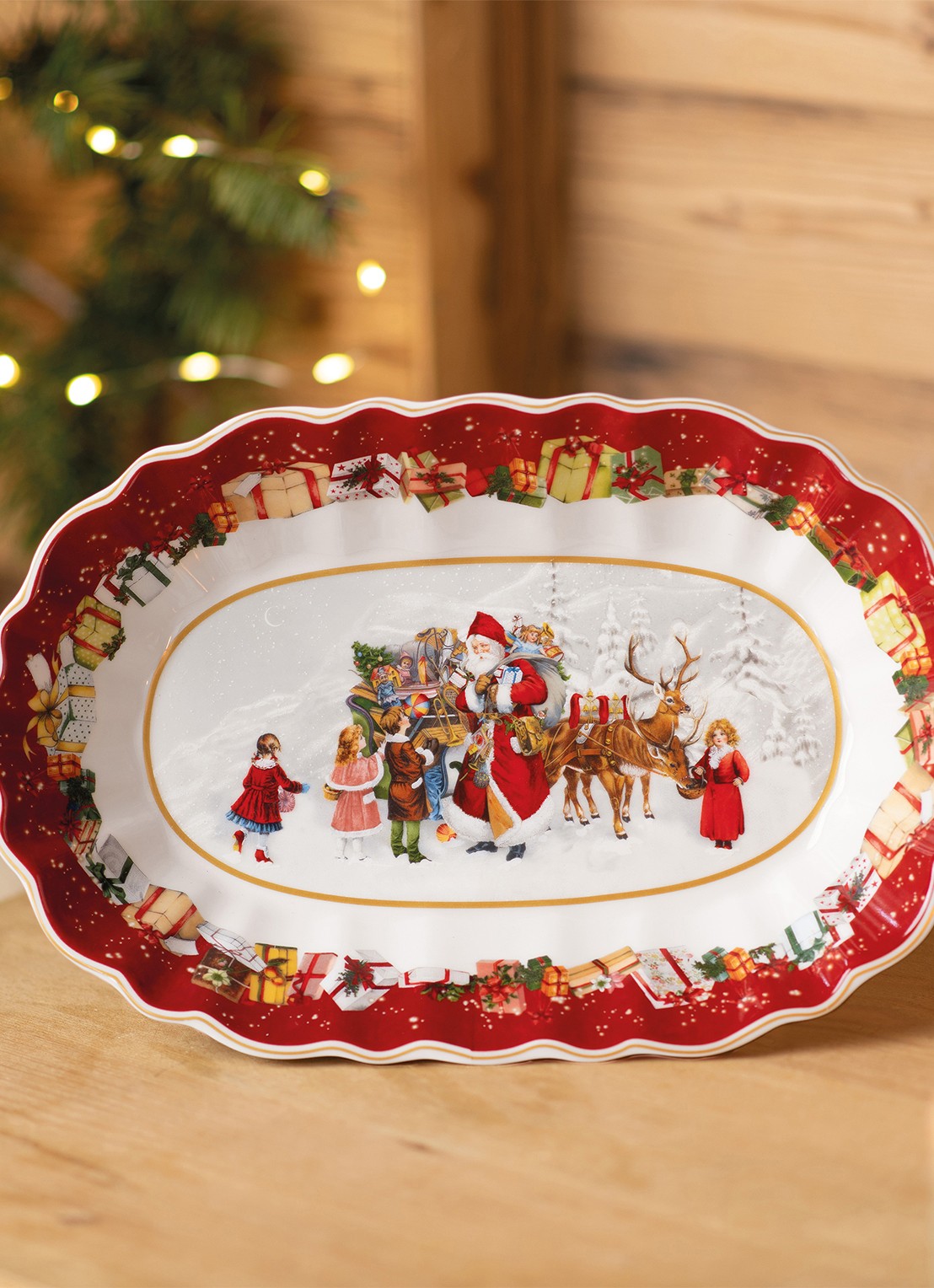 Villeroy & Boch Toy's Fantasy serveerschaal 30,5 x 20 cm - achterkant 5 steenrood