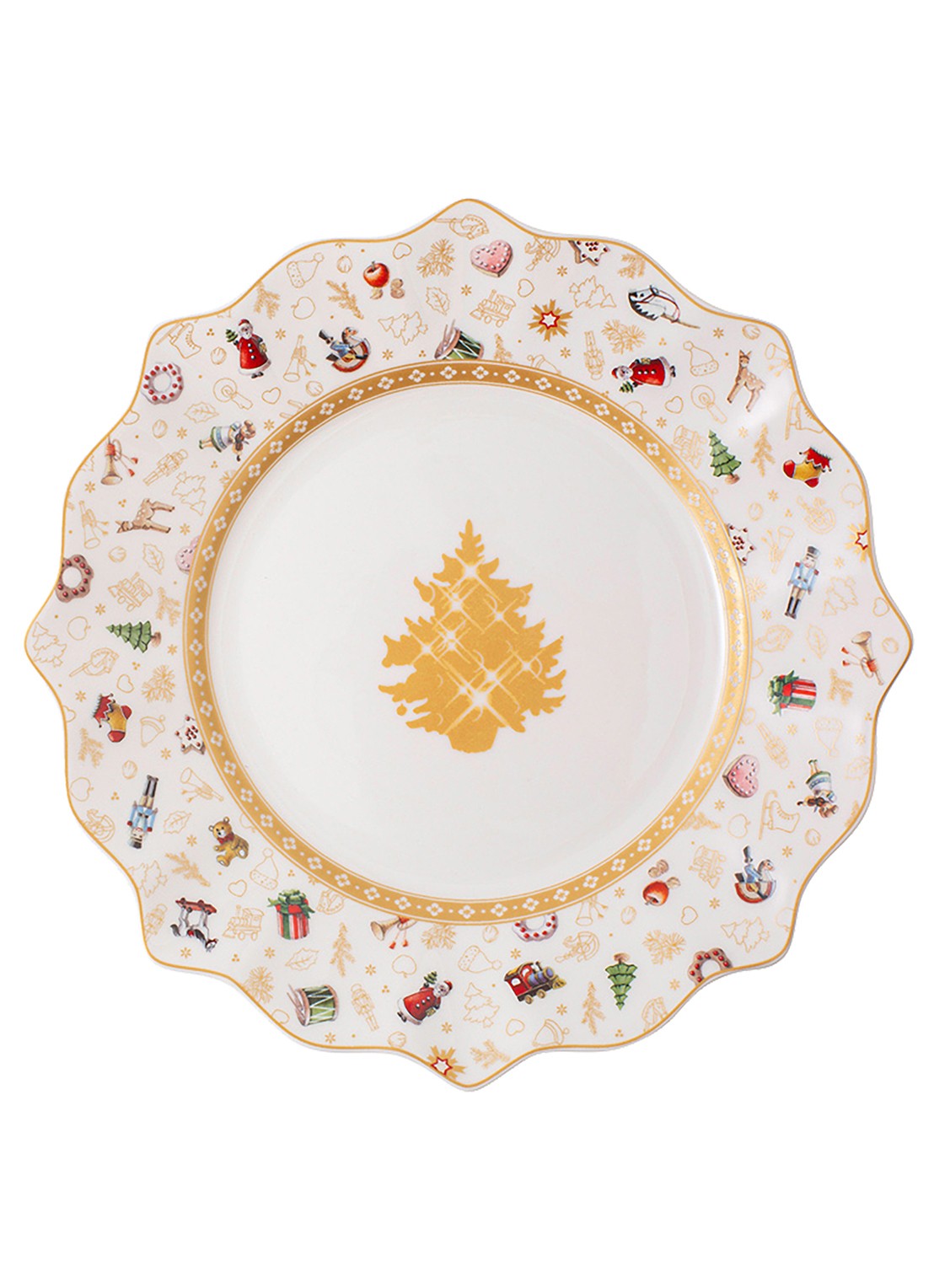 Villeroy & Boch Toys Delight kerst bord 24 cm - voorkant 2 gebroken wit