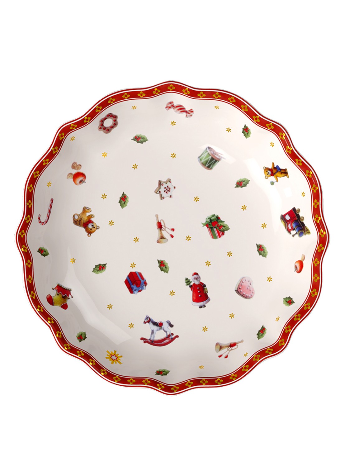 Villeroy & Boch Toys Delight kerst serveerschaal 16 cm - voorkant 2 steenrood