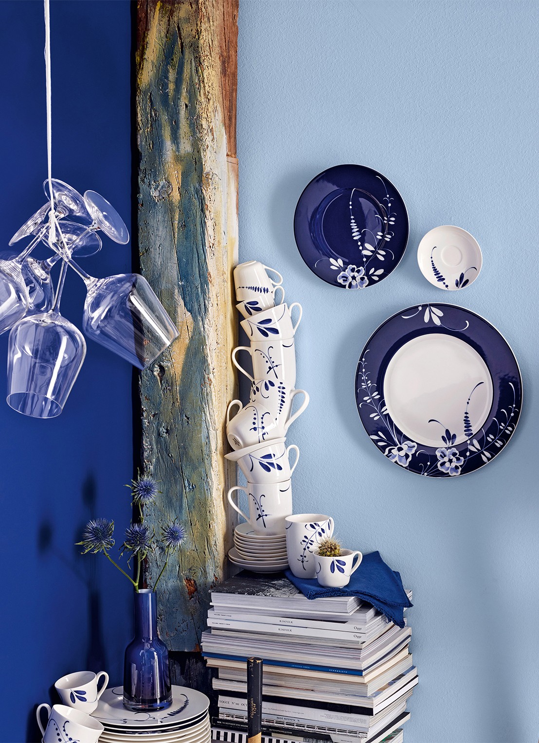 Villeroy & Boch Vieux Luxembourg Brindille ontbijtbord 22 cm - voorkant 3 donkerblauw