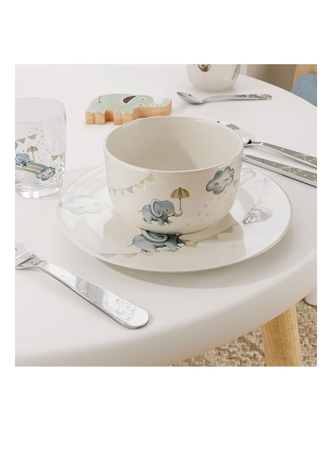 Villeroy & Boch Walk like an Elephant bord 21,5 cm - voorkant 2 gebroken wit