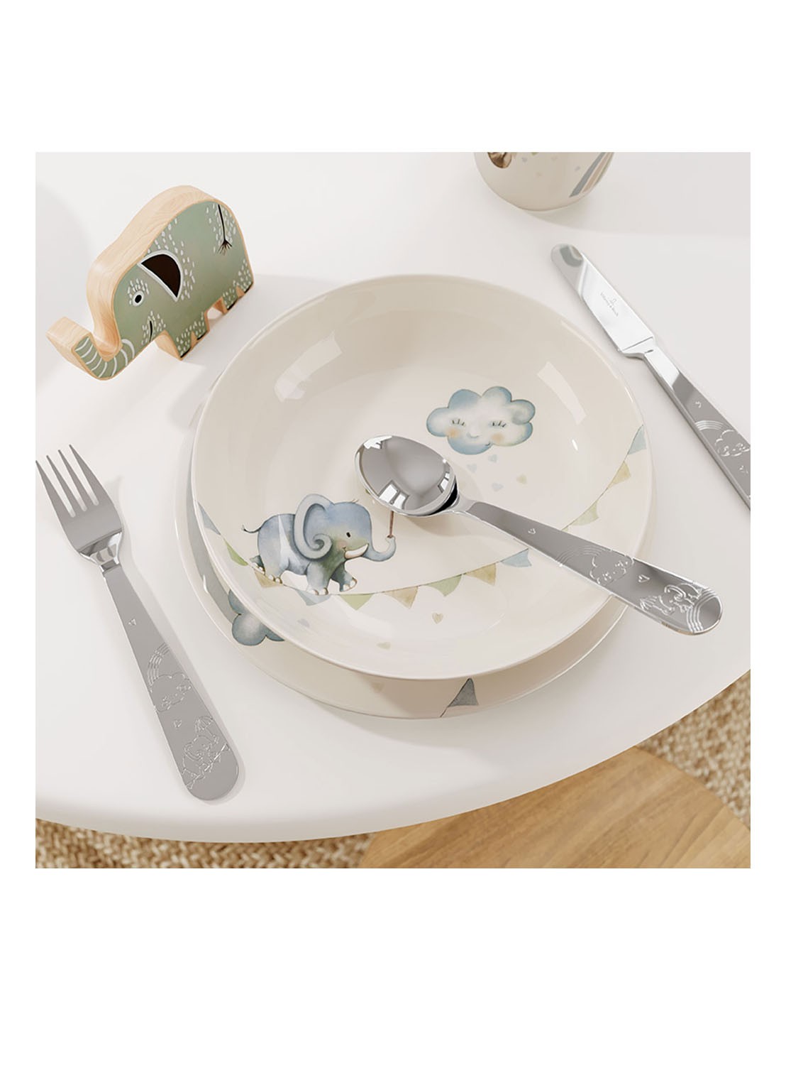 Villeroy & Boch Walk like an Elephant kinderbestek 4-delig - voorkant 3 zilver