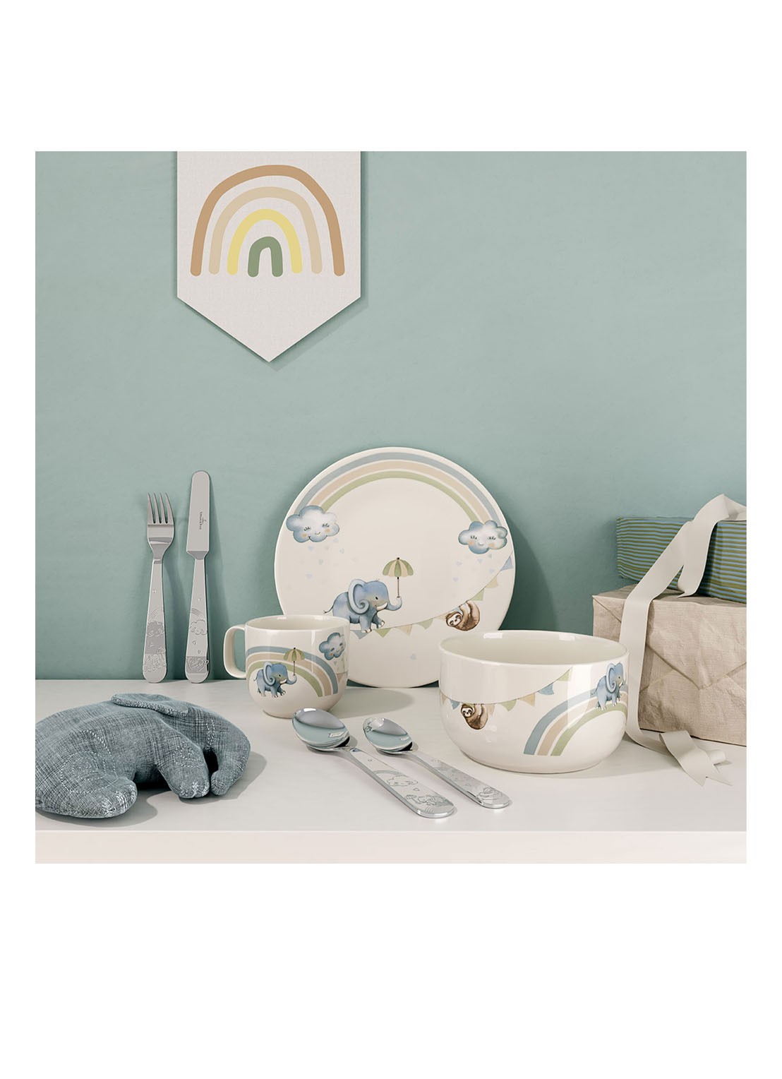 Villeroy & Boch Walk like an Elephant kinderserviesset 7-delig - voorkant 2 undefined