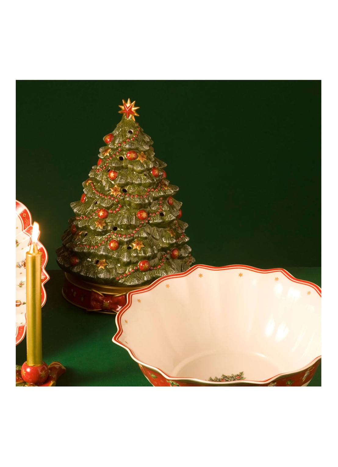 Villeroy & Boch Waxinelichthouder met muziek 33 cm - detail 3 groen