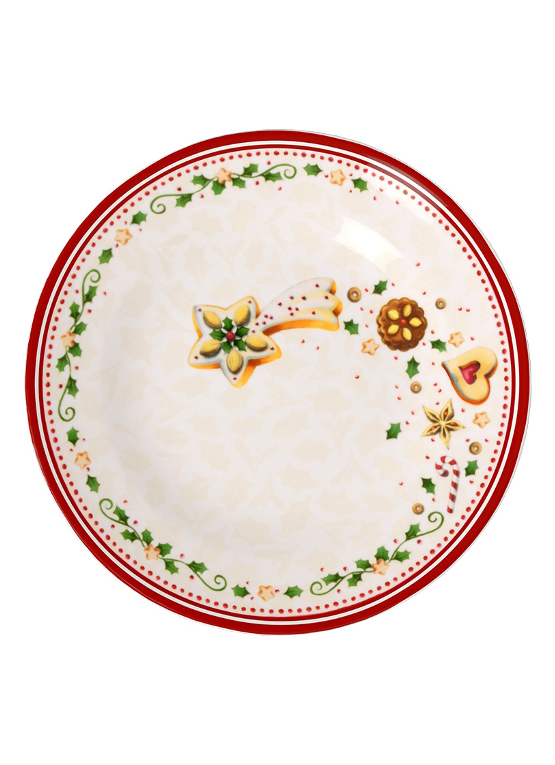 Villeroy & Boch Winter Bakery Delight Kerst ontbijtbord 21 cm - voorkant gebroken wit