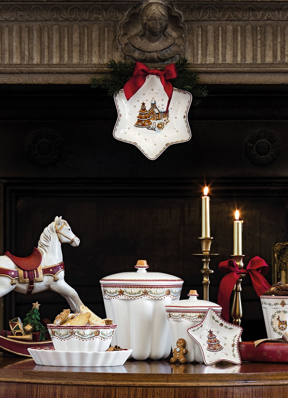 Villeroy & Boch Winter Bakery Delight Kerst partyschaal 24 cm - achterkant 8 gebroken wit
