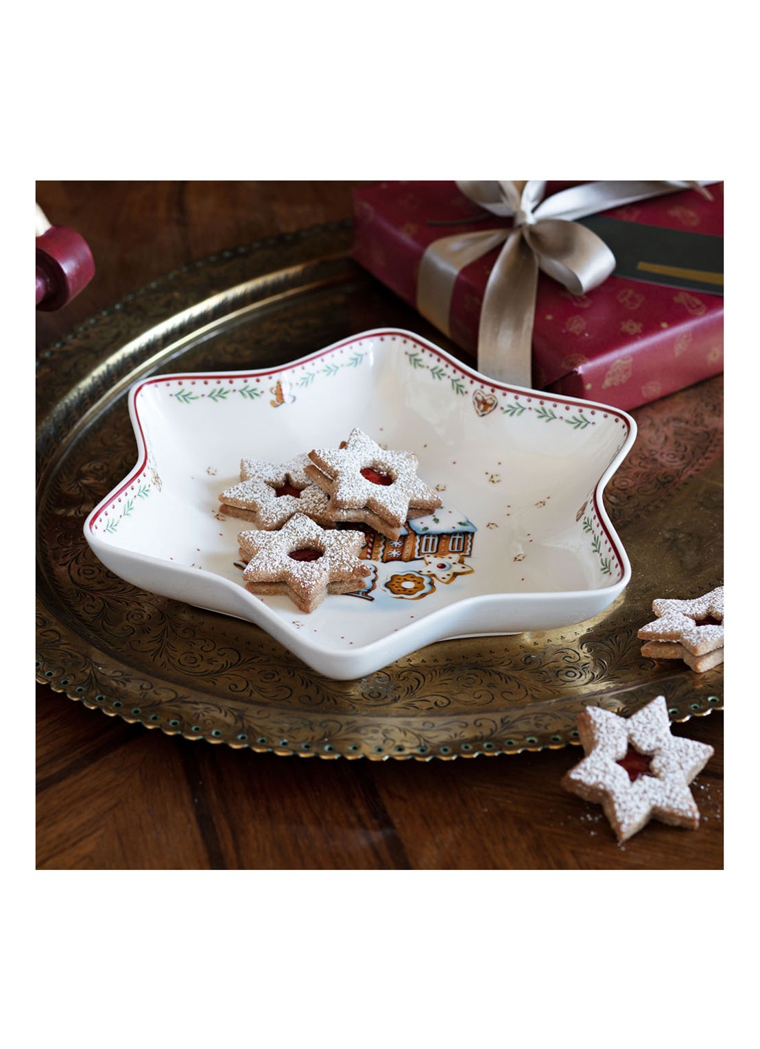 Villeroy & Boch Winter Bakery Delight Kerst partyschaal 24 cm - detail 6 gebroken wit