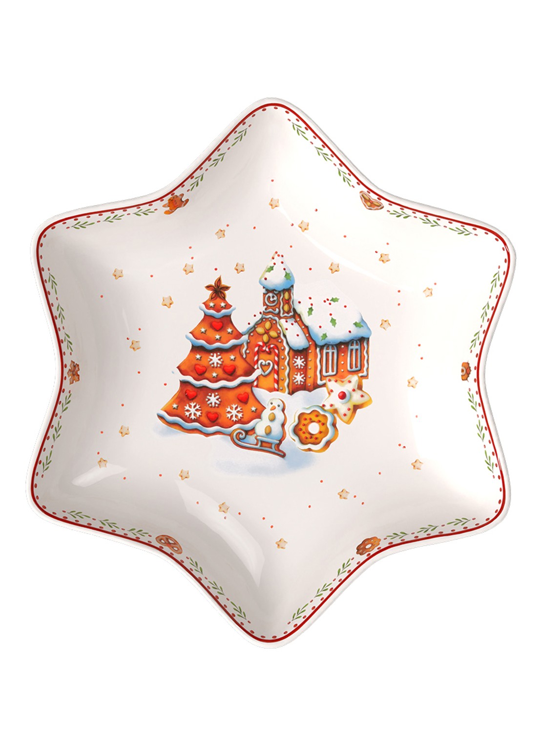 Villeroy & Boch Winter Bakery Delight Kerst partyschaal 24 cm - voorkant 2 gebroken wit