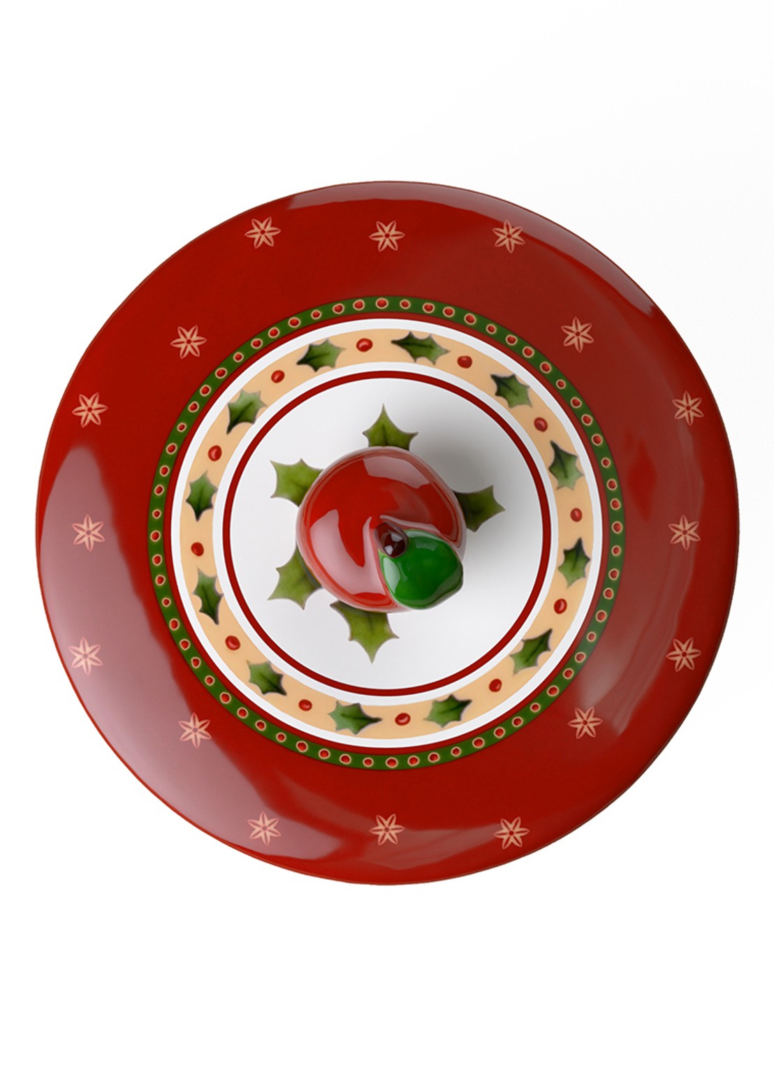 Villeroy & Boch Winter Bakery Delight Kerst snoeppot 11 cm - voorkant 3 steenrood