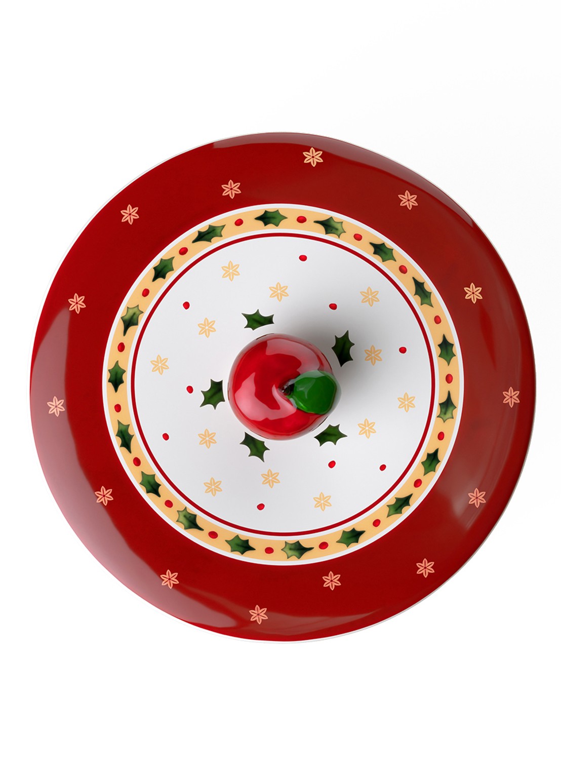 Villeroy & Boch Winter Bakery Delight Kerst snoeppot 13,5 cm - voorkant 6 steenrood