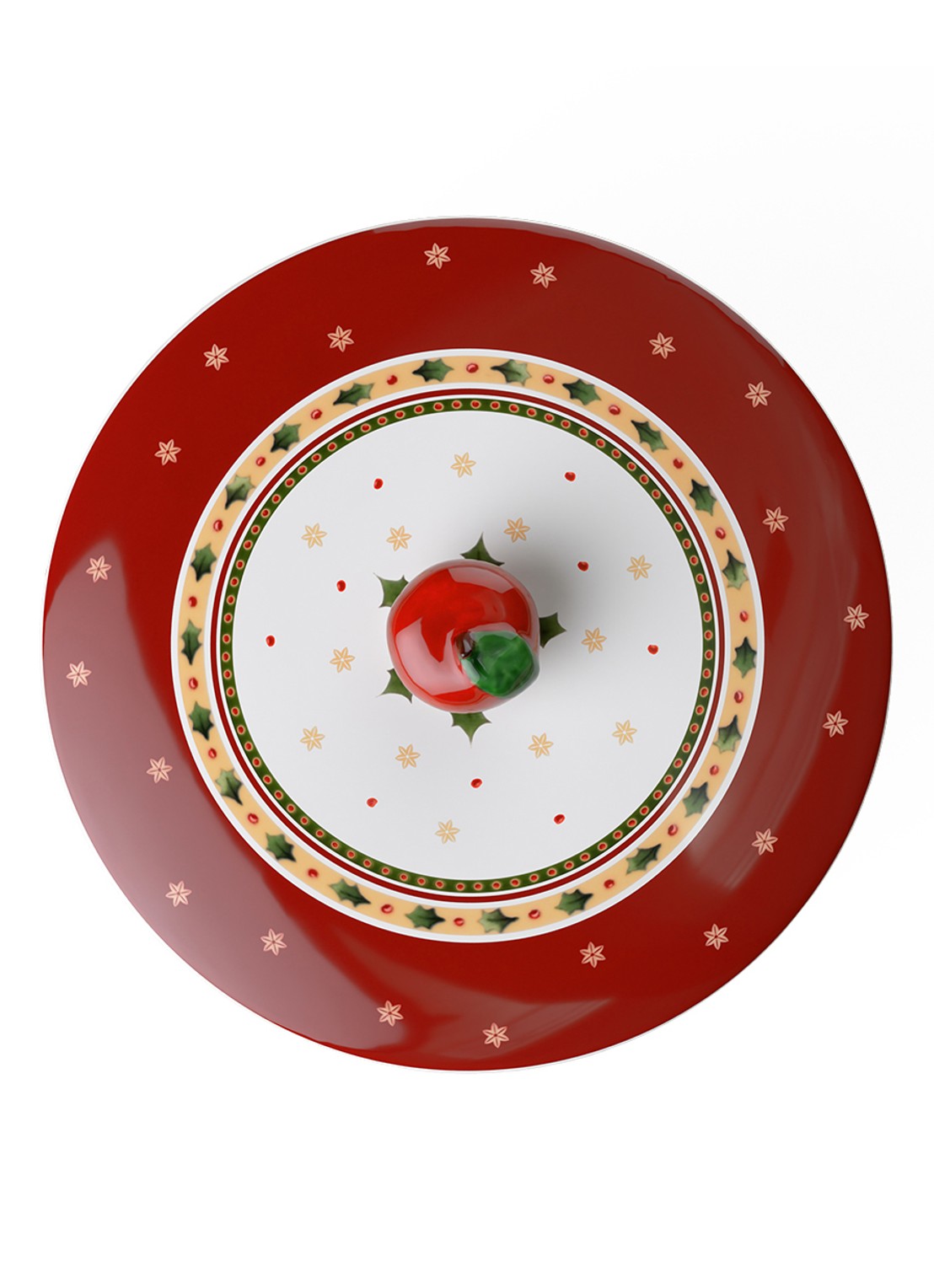 Villeroy & Boch Winter Bakery Delight Kerst snoeppot 17 cm - voorkant 3 steenrood