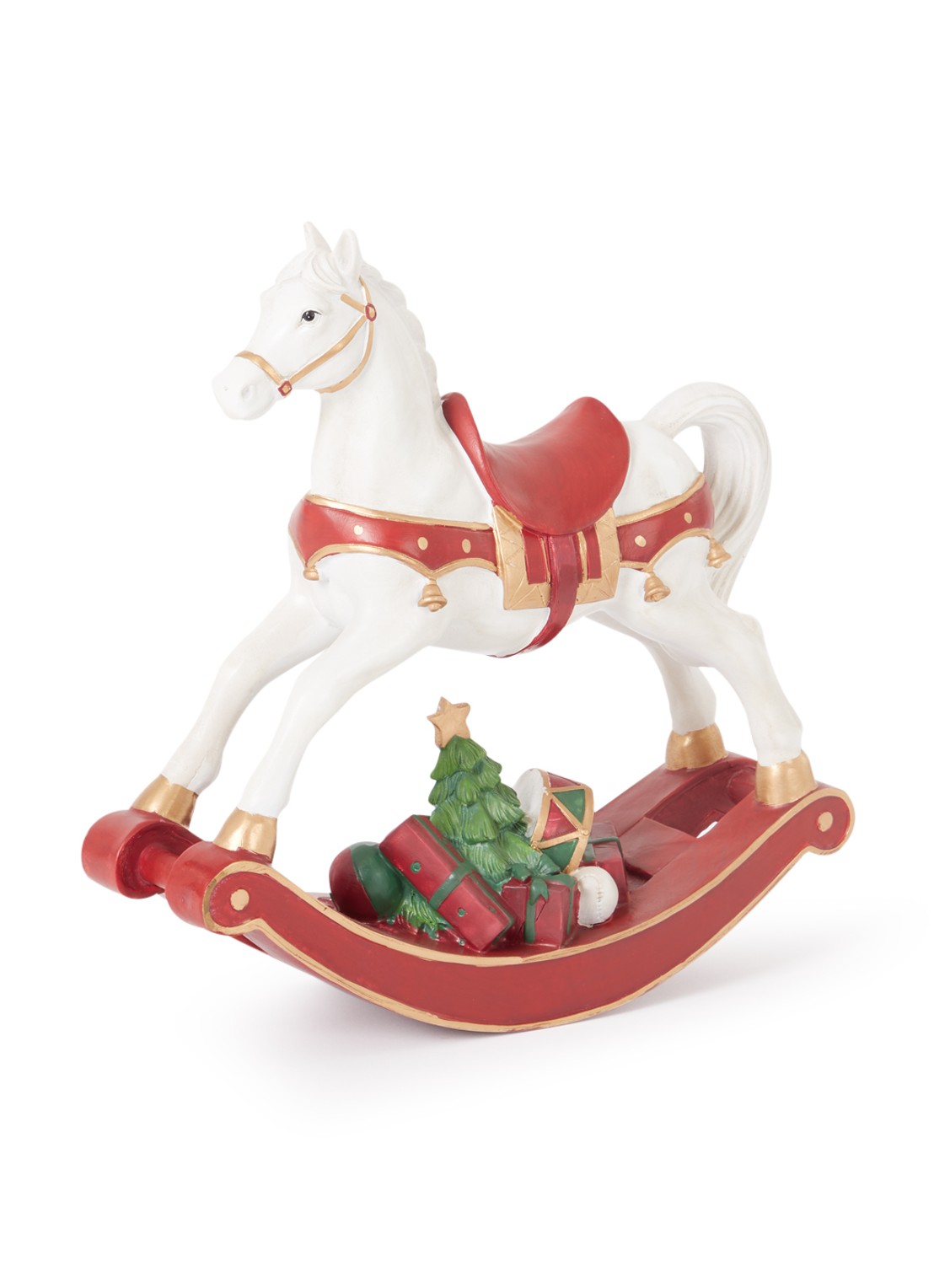 Villeroy & Boch Winter Collage schommelpaard 32,8 cm - voorkant rood