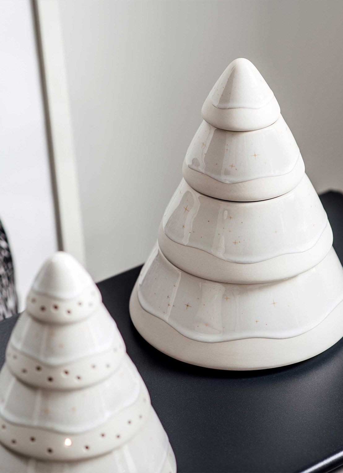 Villeroy & Boch Winter Glow Boom opbergdoos - achterkant gebroken wit