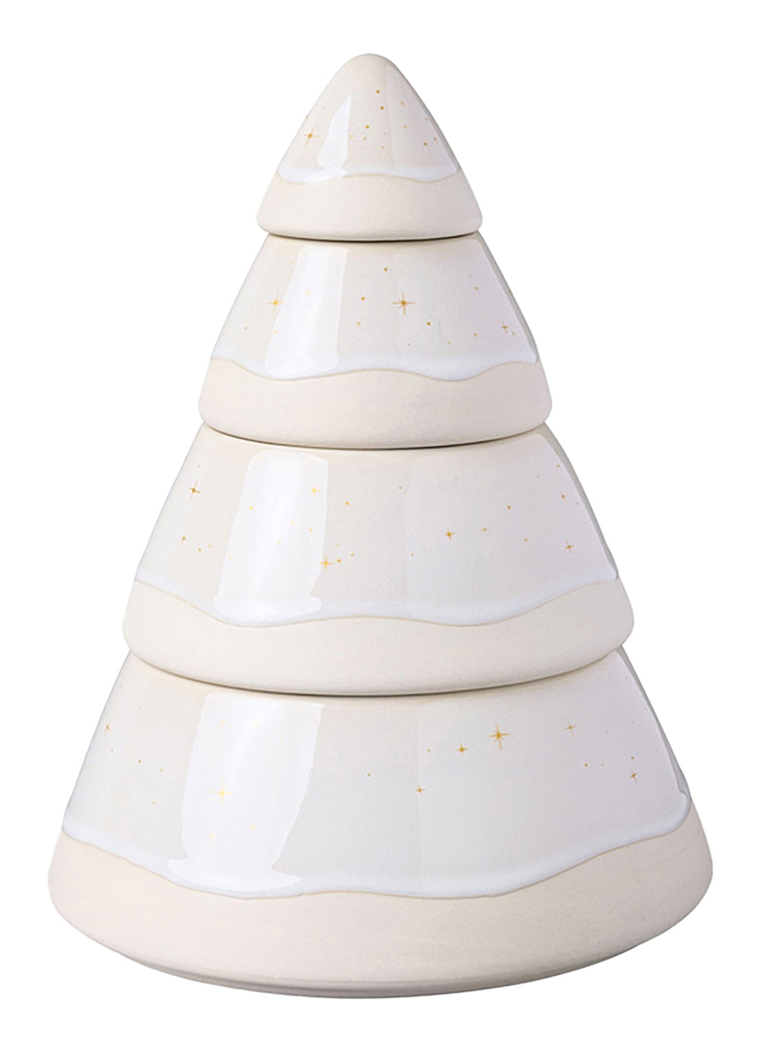 Villeroy & Boch Winter Glow Boom opbergdoos - voorkant 2 gebroken wit