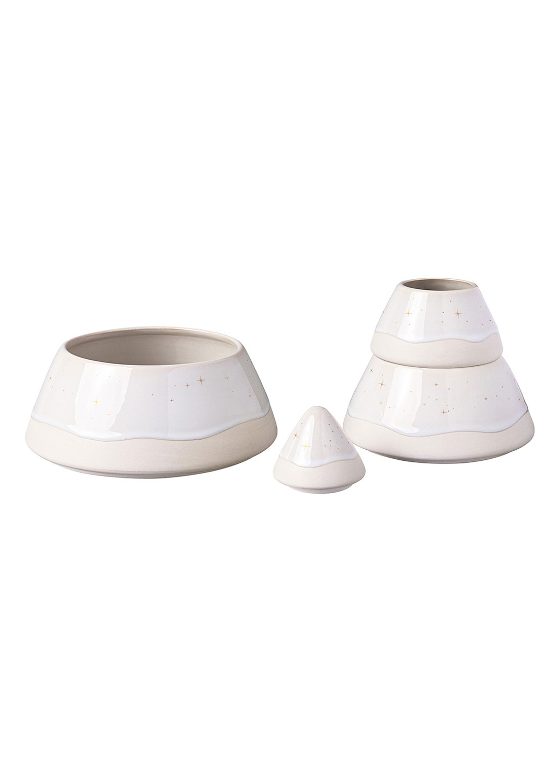 Villeroy & Boch Winter Glow Boom opbergdoos - voorkant 3 gebroken wit