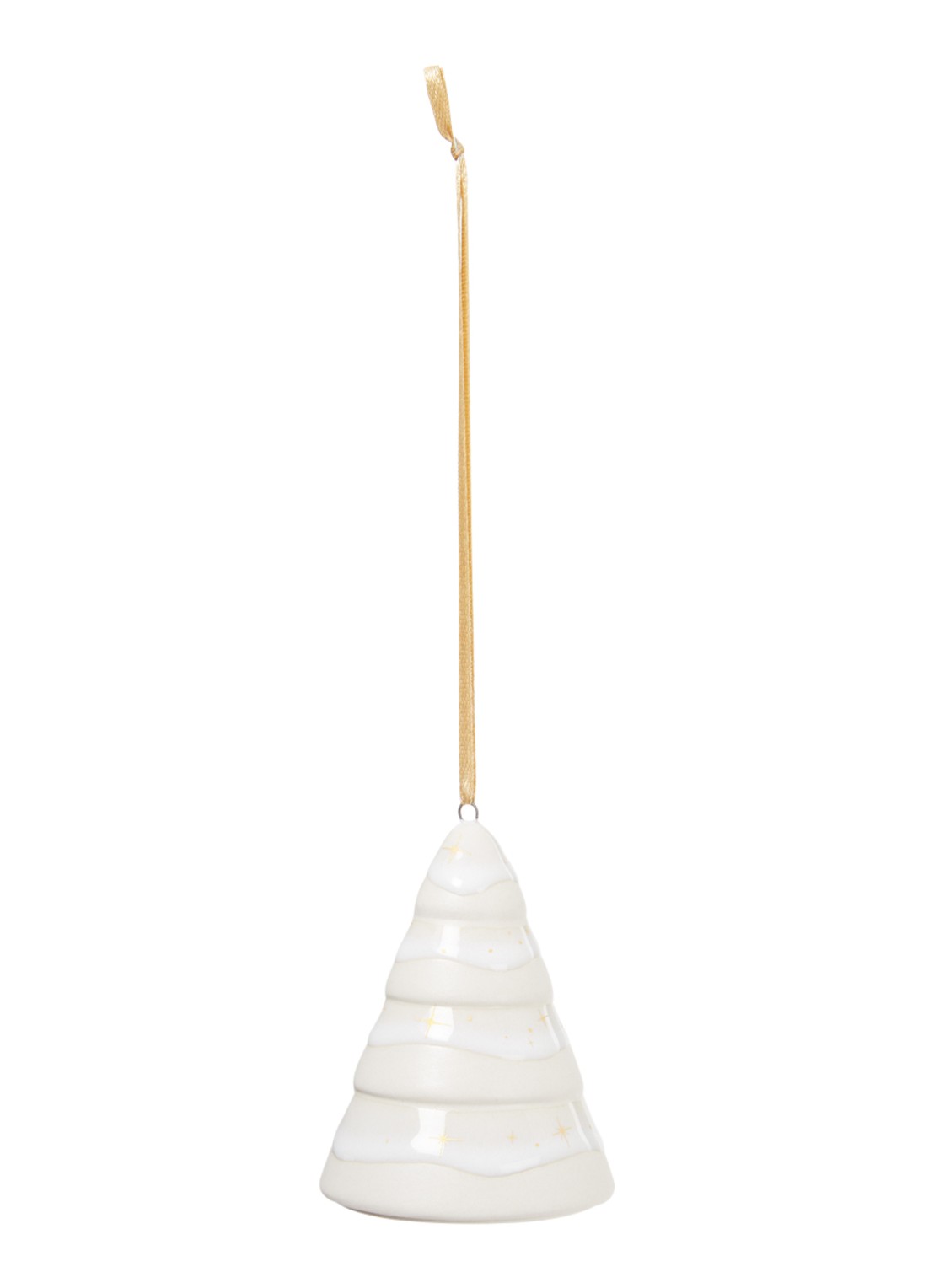 Villeroy & Boch Winter Glow Dennenboom kersthanger 7,5 cm - voorkant gebroken wit