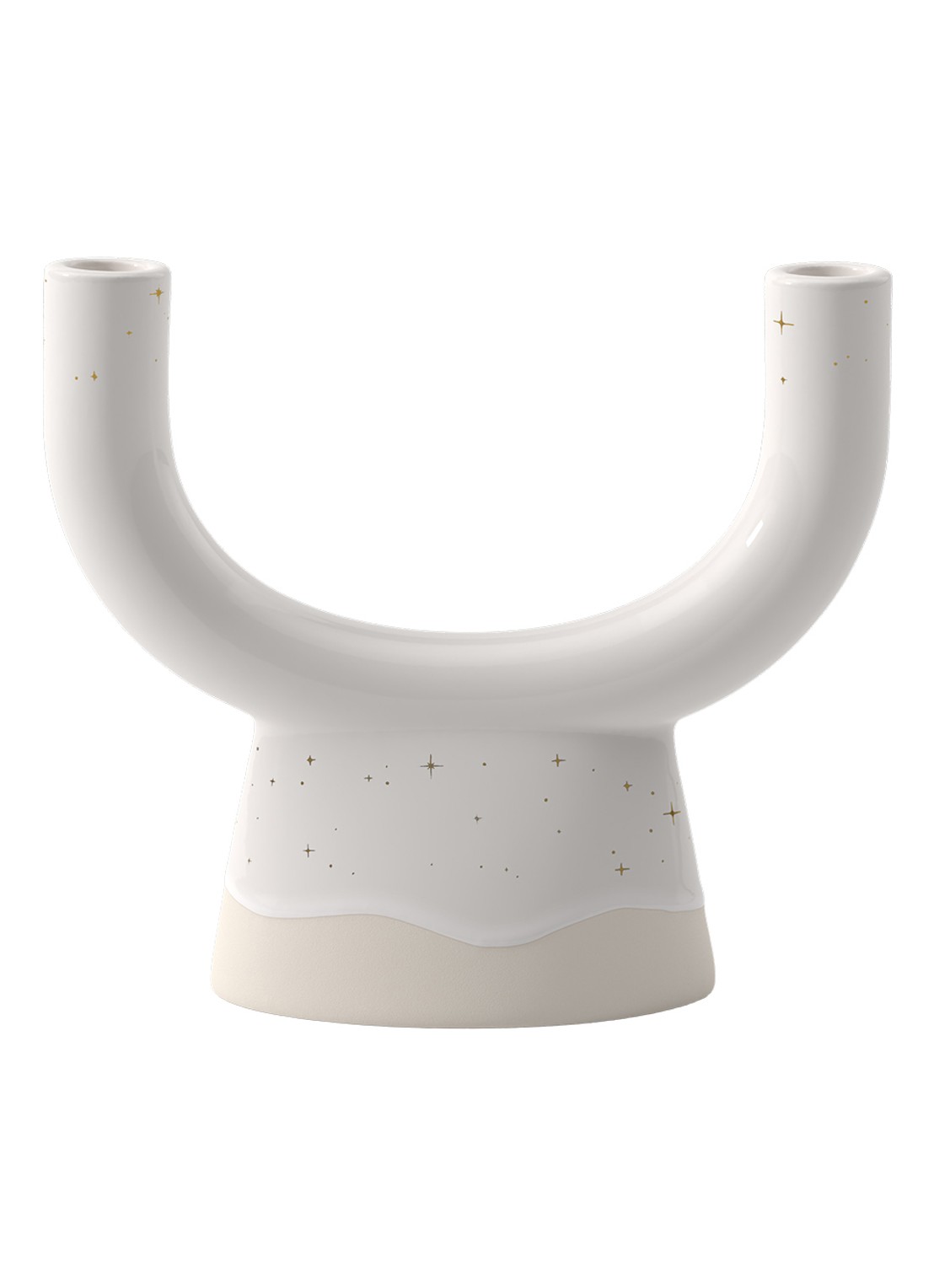 Villeroy & Boch Winter Glow U-vorm kaarshouder 20,5 cm - voorkant 3 gebroken wit