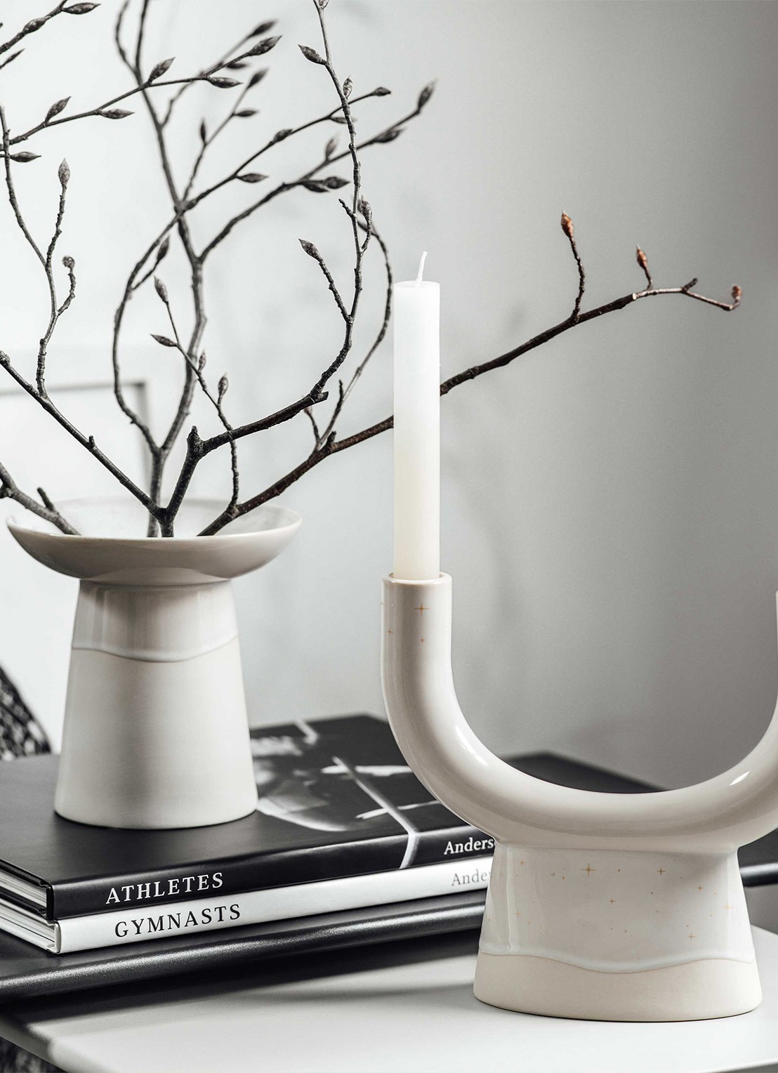 Villeroy & Boch Winter Glow U-vorm kaarshouder 20,5 cm - voorkant 4 gebroken wit