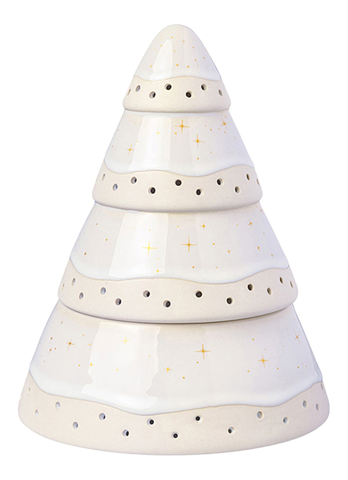 Villeroy & Boch Winter Glow waxinelichthouder 18 cm - voorkant beige
