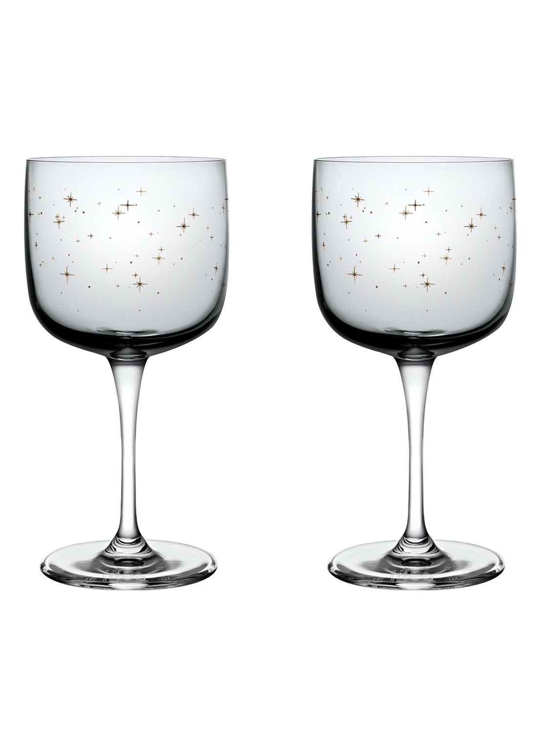 Villeroy & Boch Winter Glow witte wijnglas 27 cl set van 2 - voorkant lichtgrijs