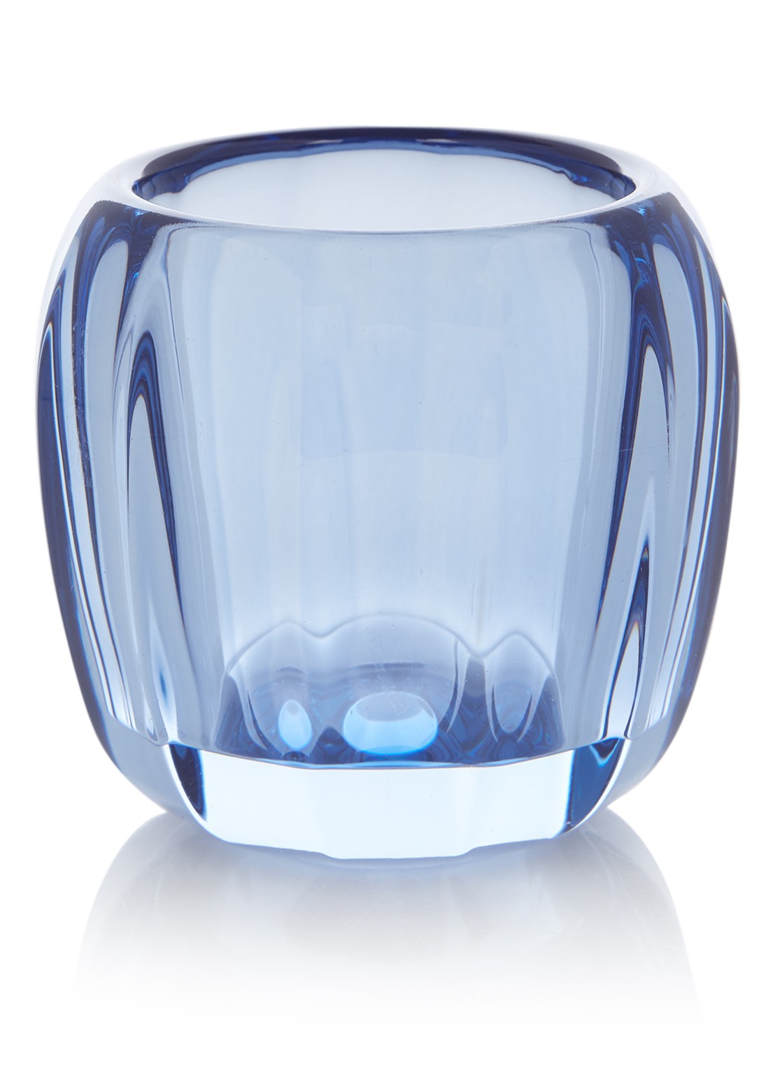 Villeroy & Boch Winter waxinelichthouder van glas - voorkant blauw