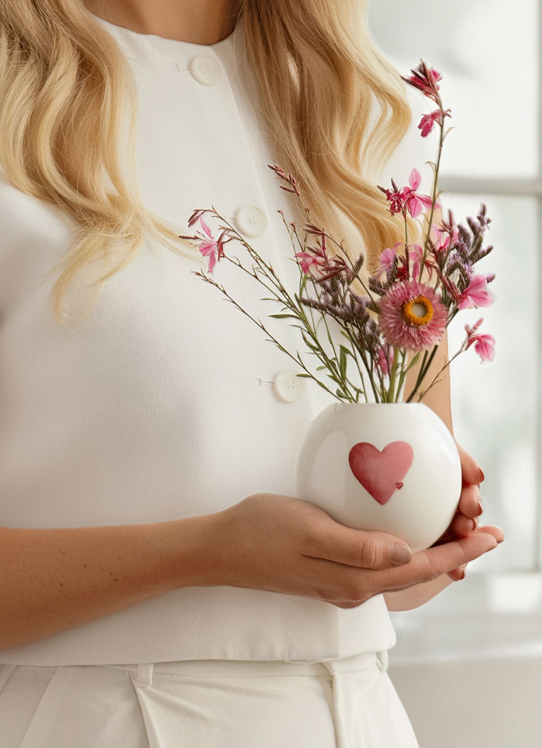 Villeroy & Boch With Love vaas 9,5 cm - achterkant wit