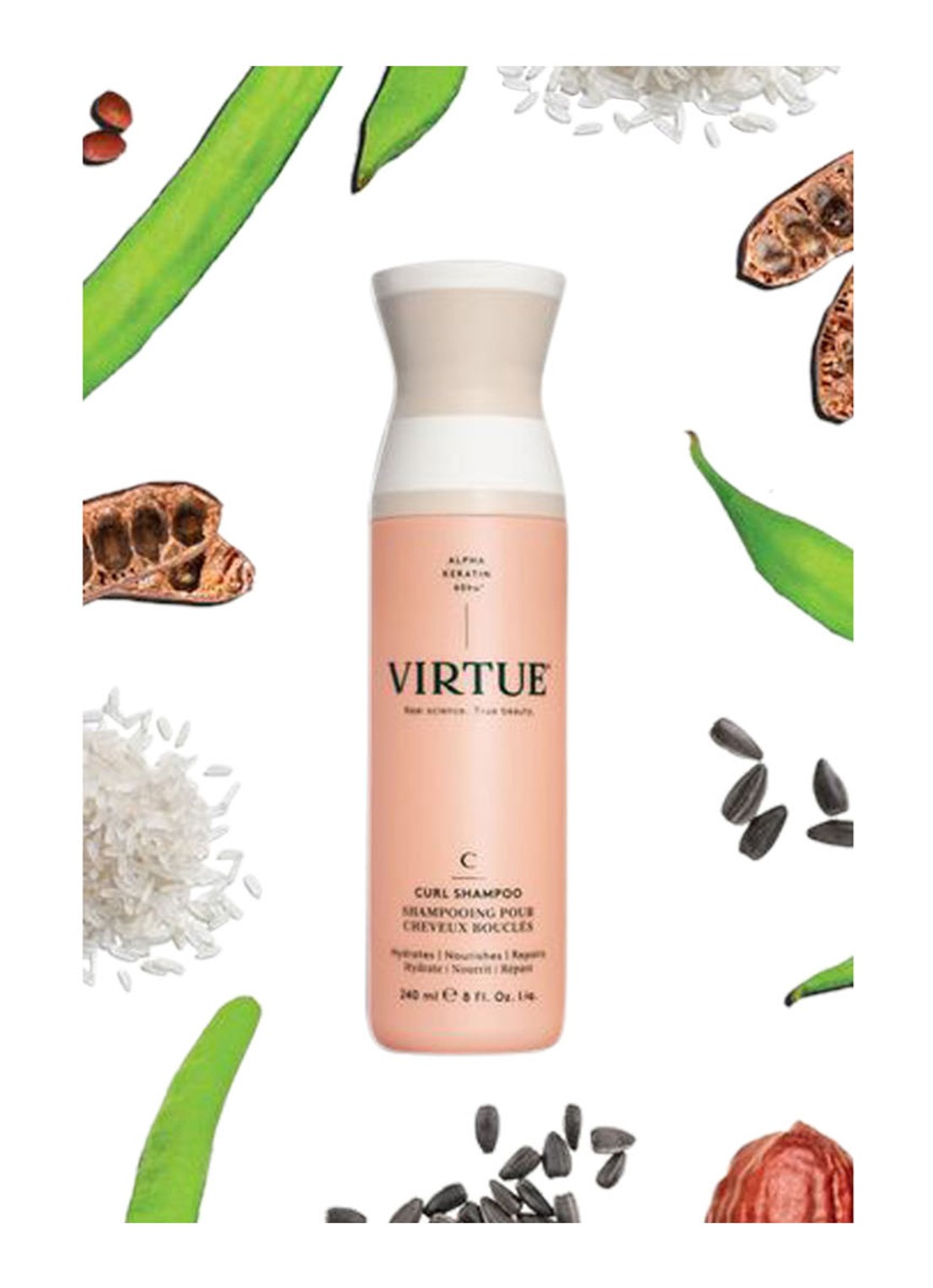 Virtue Curl Shampoo - shampoo voor krullen - voorkant undefined