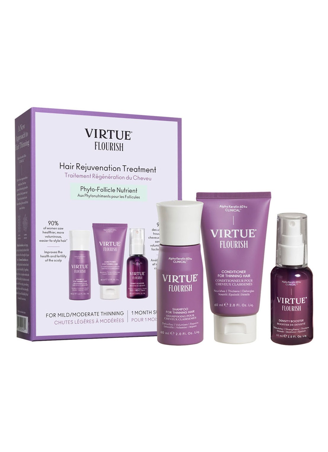 Virtue Mini Flourish Nightly Intensive Hair Rejuvenation Treatment - travel size haarverzorgingsset - voorkant undefined