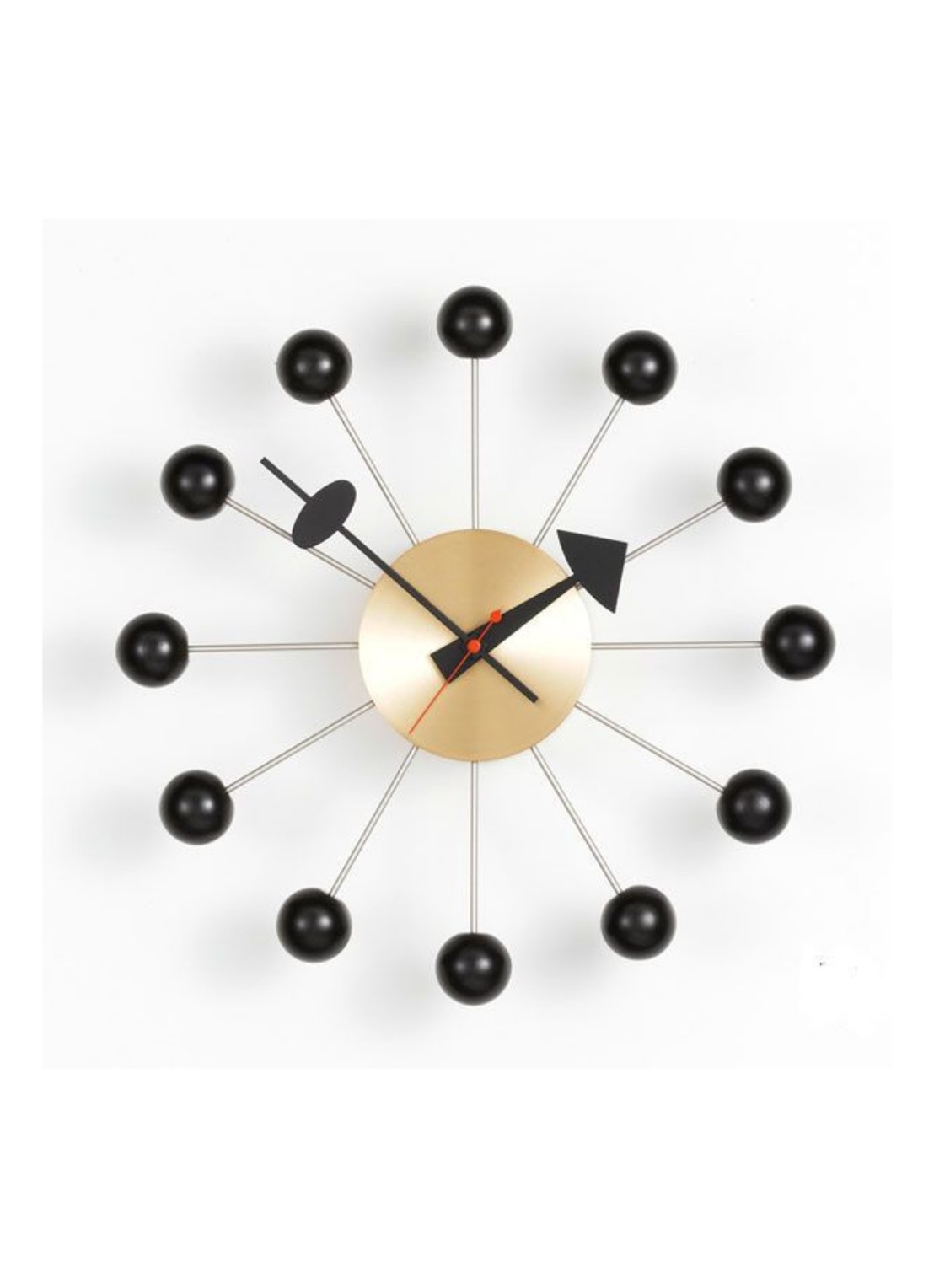 Vitra Ball Clock wandklok Ø33 cm - voorkant zwart