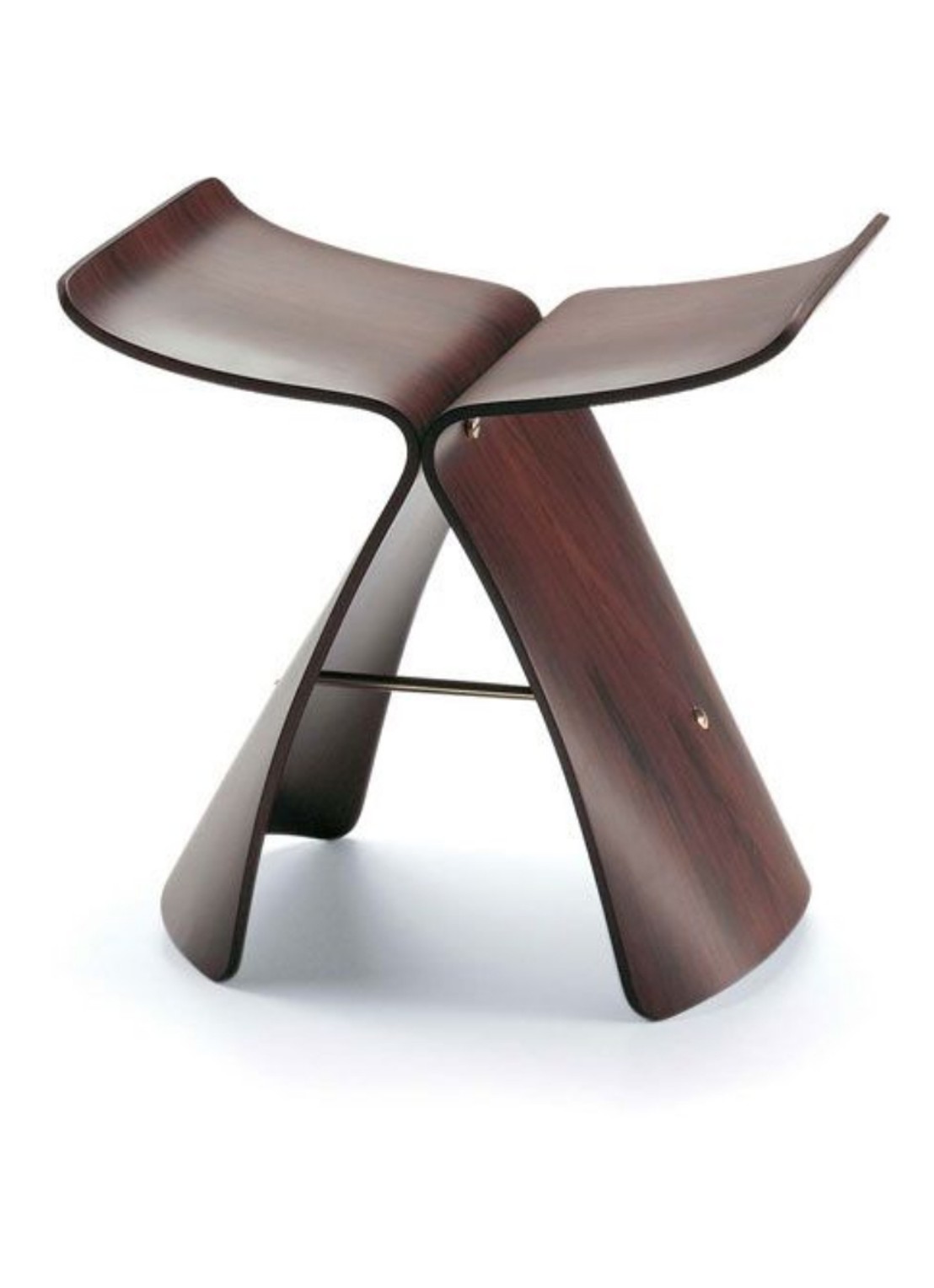 Vitra Butterfly Stool kruk  - voorkant donkerbruin