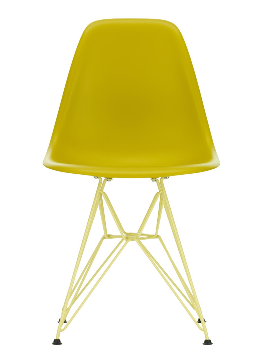 Vitra Eames DSR Colours stoel  - voorkant mosterd
