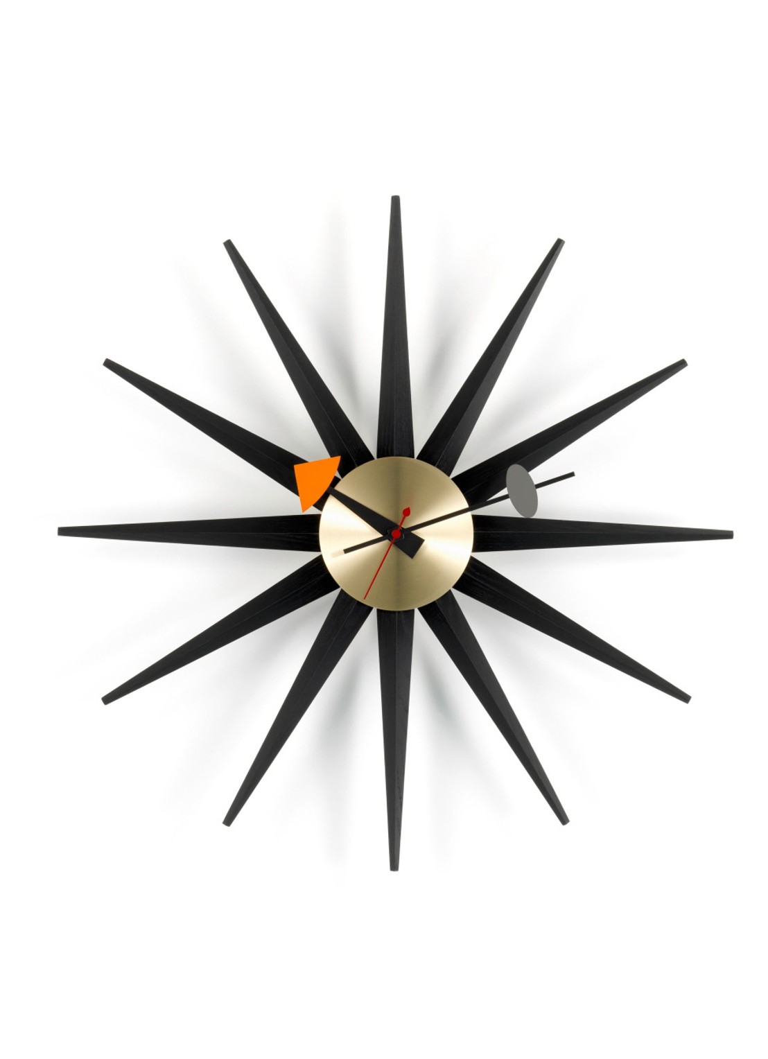 Vitra Sunburst Clock klok Collection Ø47 cm - voorkant zwart