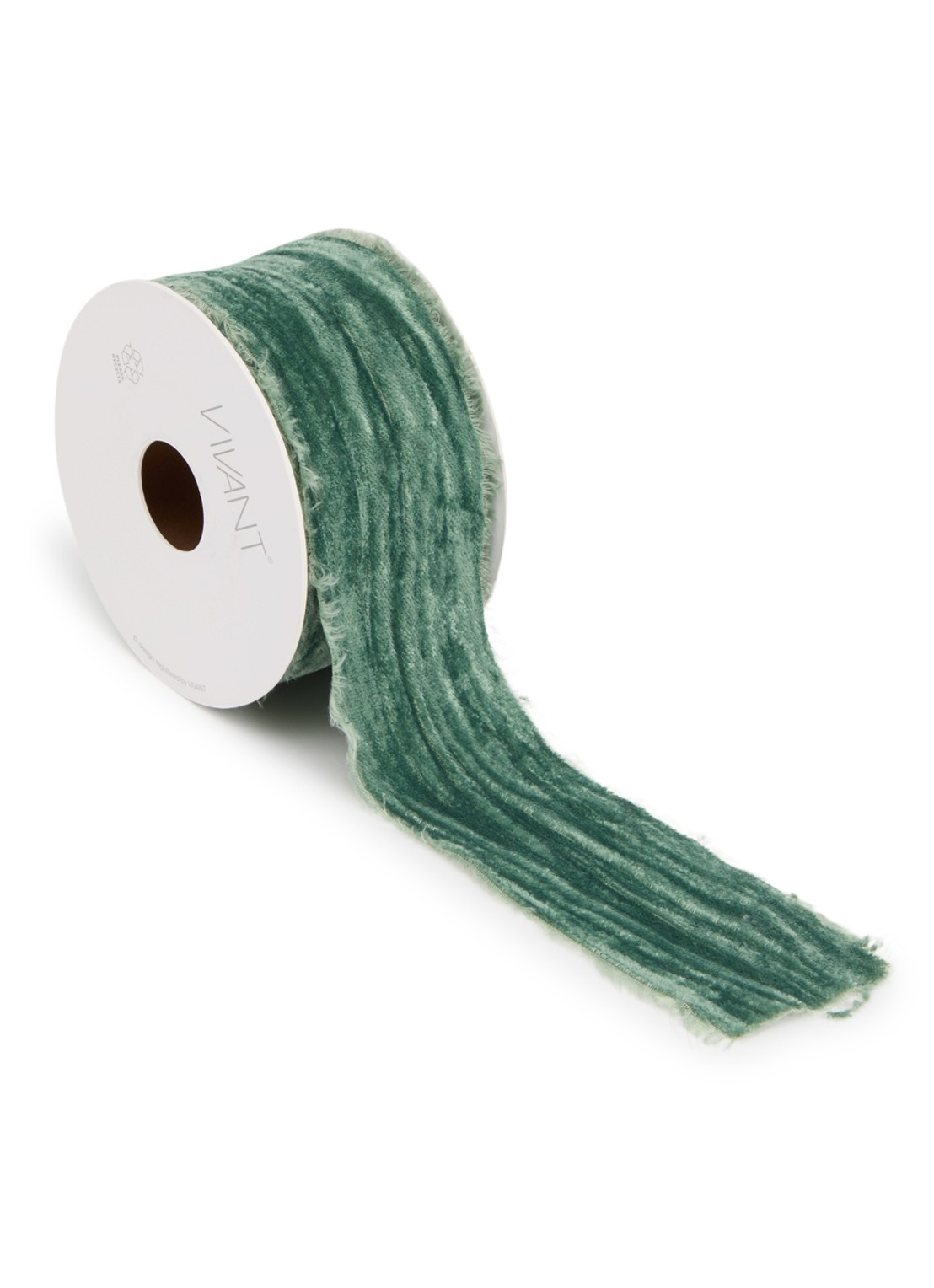 Vivant Crushed Velvet lint 5 meter x 50 mm - voorkant groen