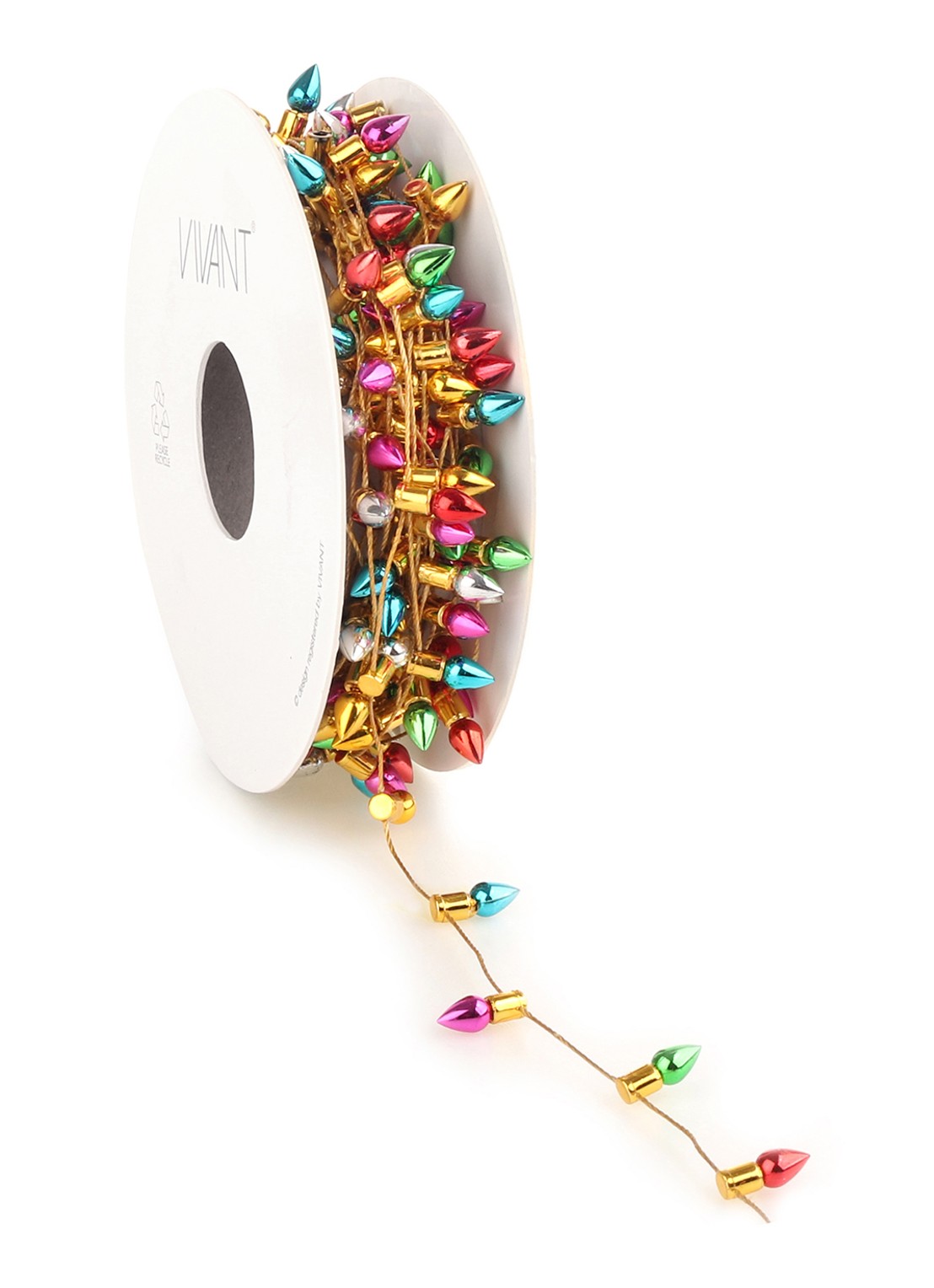 Vivant Faux kerstlint 5 meter - voorkant multicolor