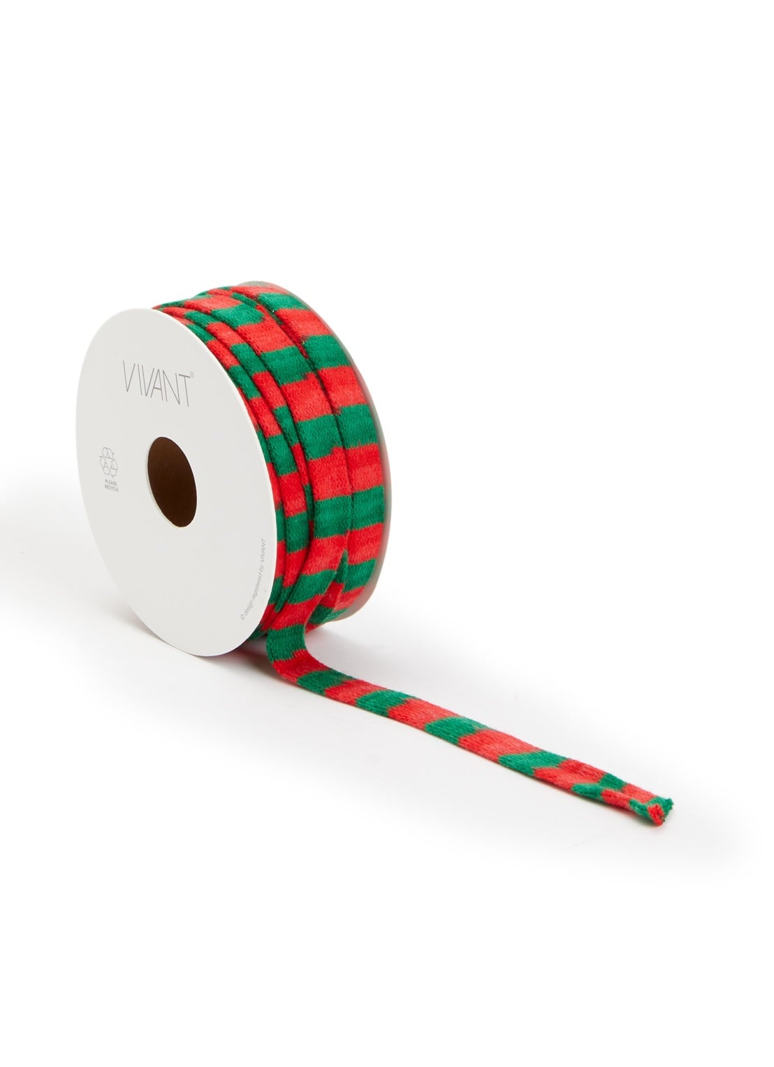Vivant Stripi kerstlint 10 meter x 11 mm - voorkant multicolor