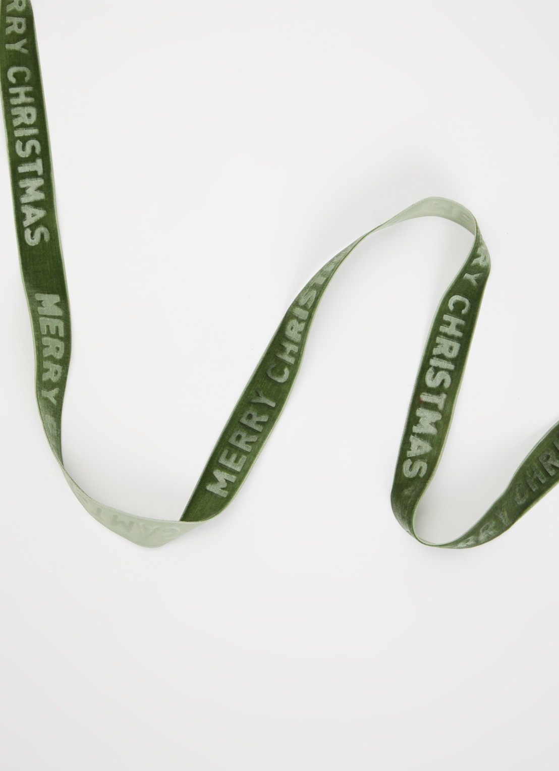 Vivant Velvet Christmas kerstlint 5 meter x 25 mm - voorkant 2 mosgroen