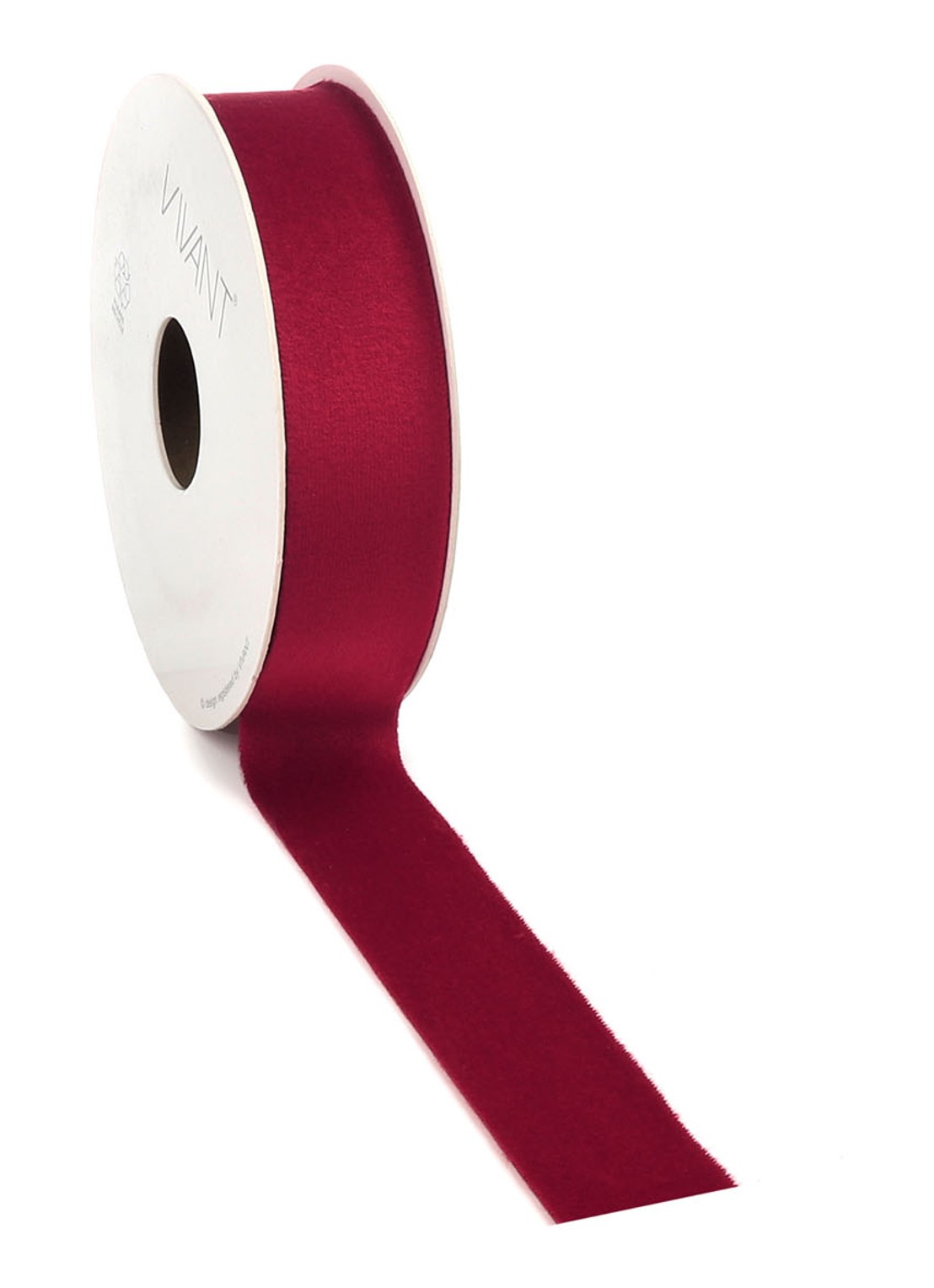 Vivant Velvet Deluxe lint 5 meter x 25 mm - voorkant rood