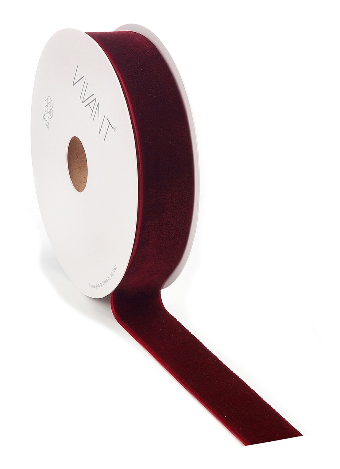 Vivant Velvety kerstlint 10 meter - voorkant rood