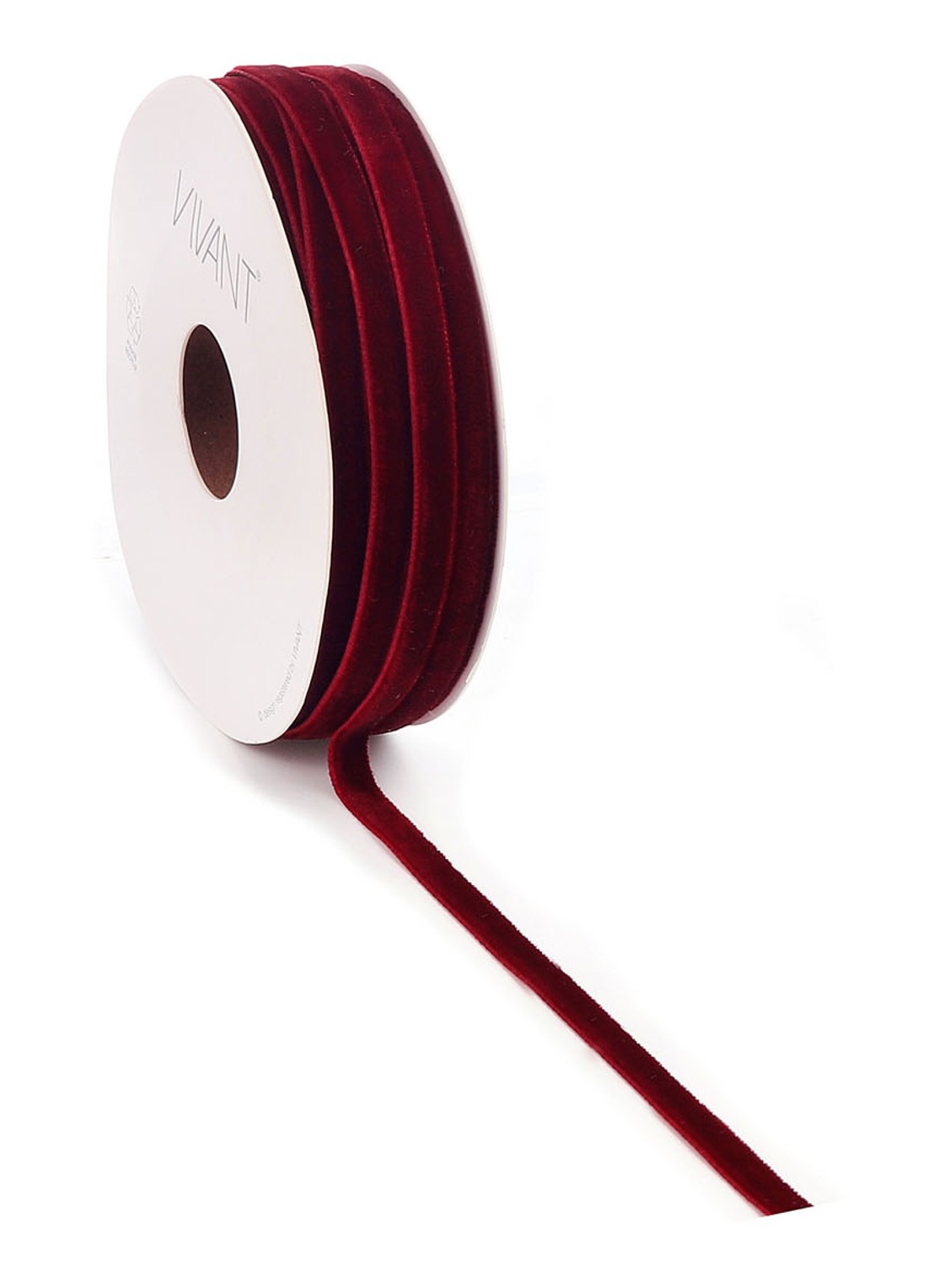 Vivant Velvety lint 20 meter x 6 mm - voorkant bordeauxrood