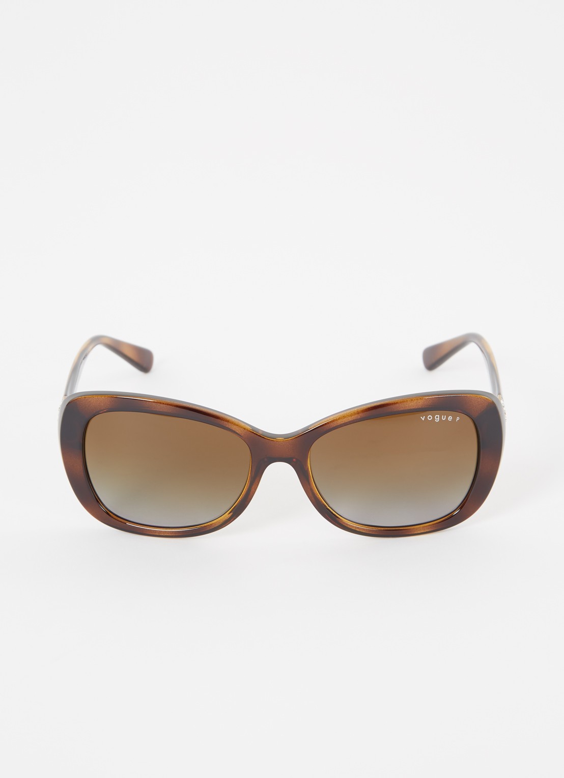 VOGUE Butterfly zonnebril gepolariseerd VO2943SB  - voorkant 4 donkerbruin