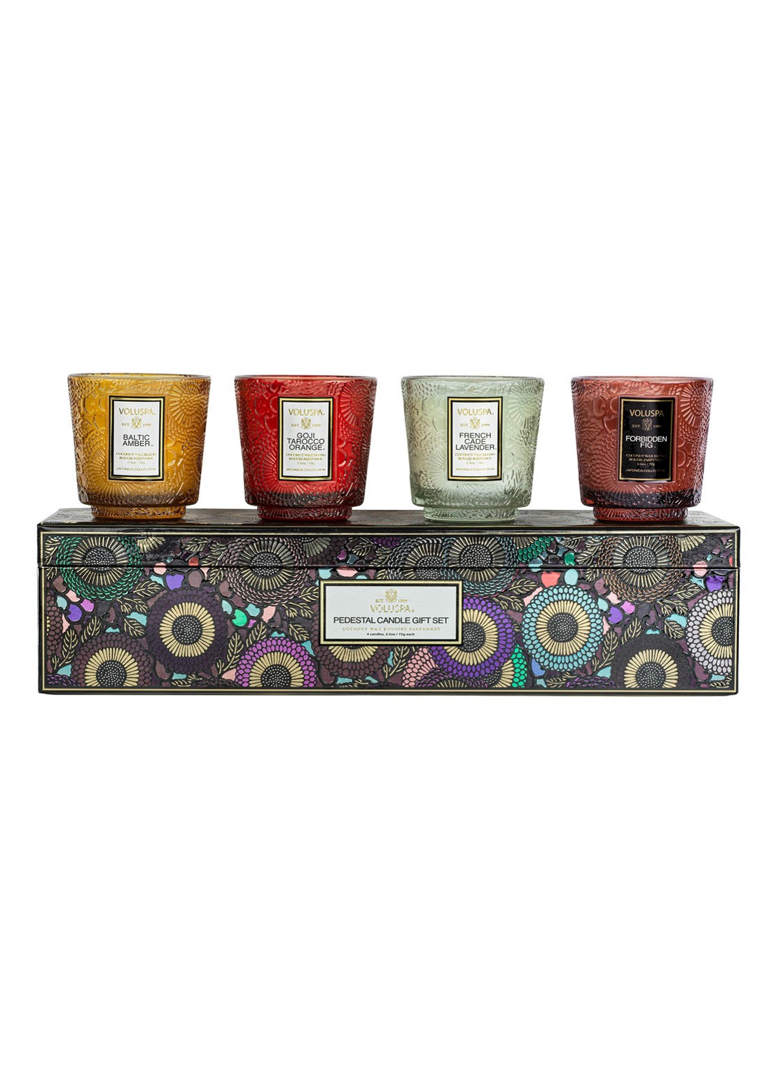 Voluspa Japonica Giftset - geurkaars set - voorkant multicolor