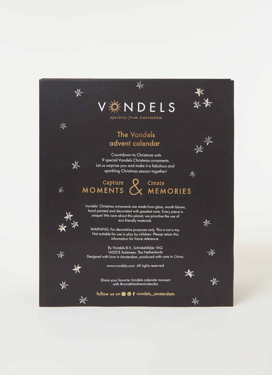 Vondels Adventskalender met kersthangers - 9 dagen - detail multicolor