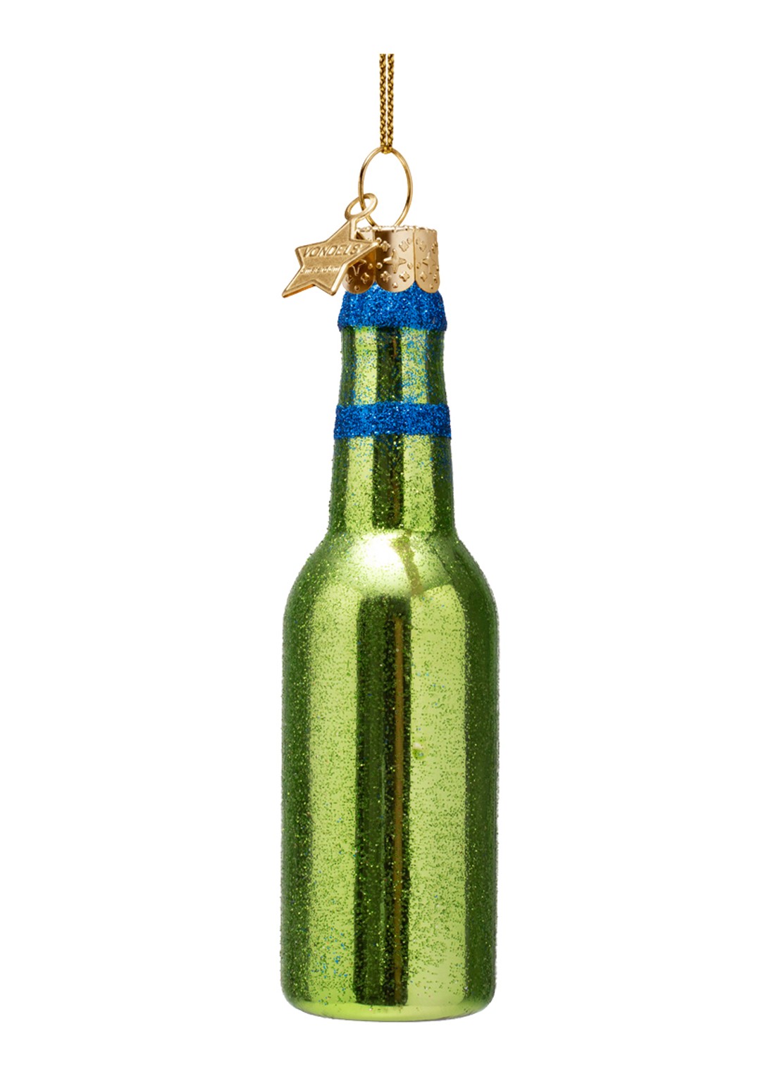 Vondels Alcohol Vrij Bier kersthanger 12,5 cm - achterkant 3 groen