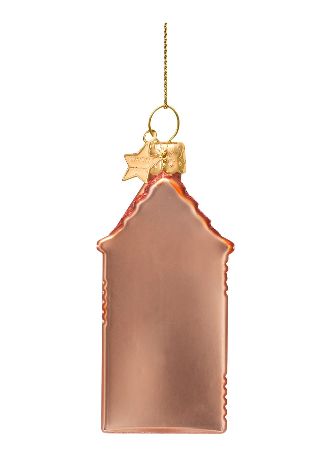 Vondels Amsterdam Grachtenpand kersthanger 9 cm - achterkant 3 perzikroze