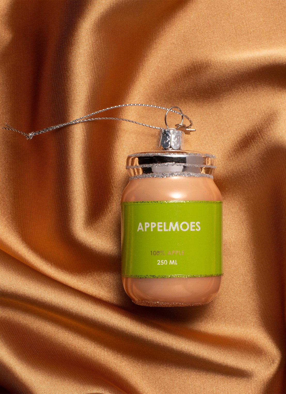 Vondels Appelmoes kersthanger 7,5 cm - voorkant 2 groen