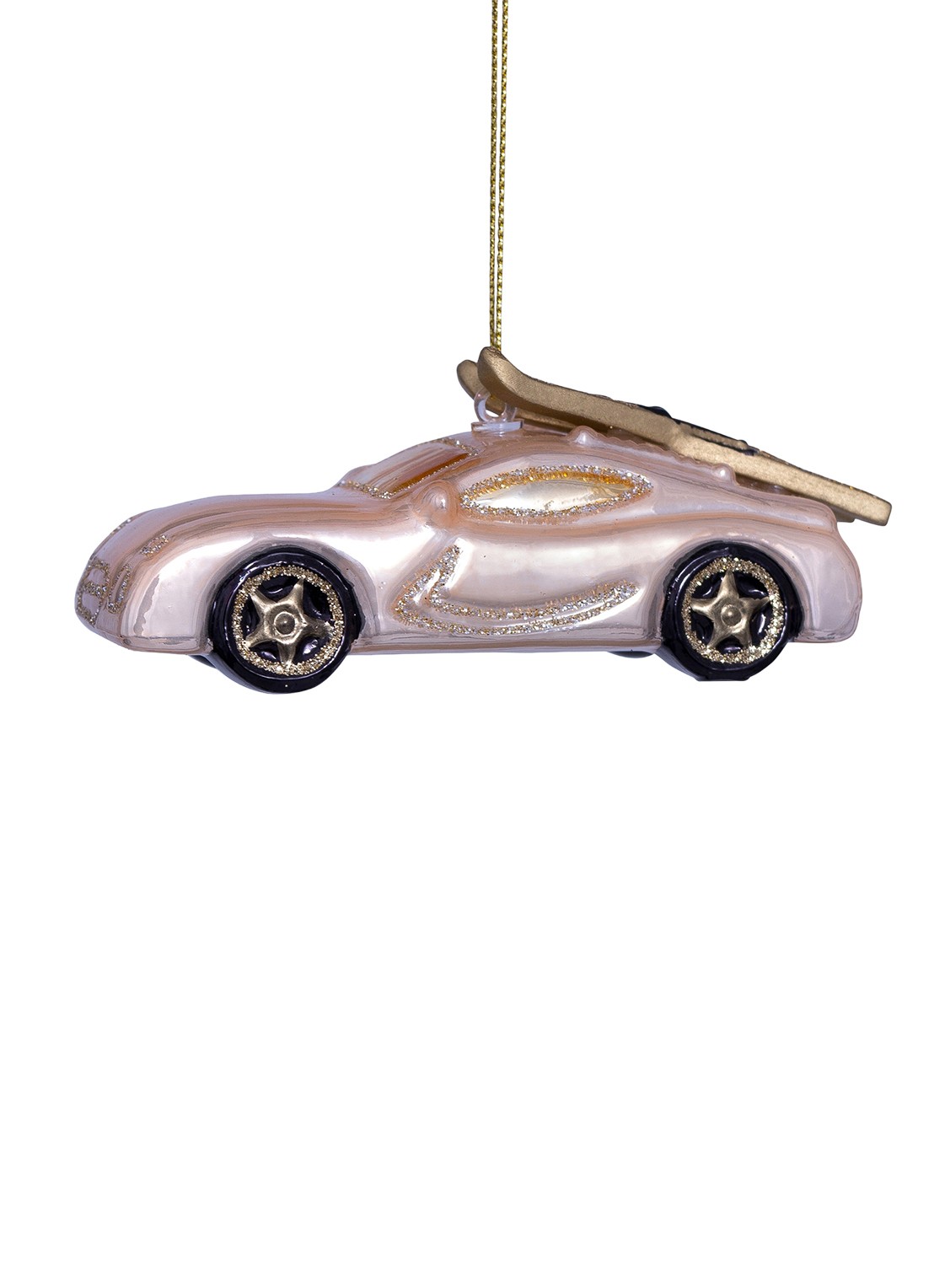 Vondels Auto met Ski's 4 cm - detail 2 roze