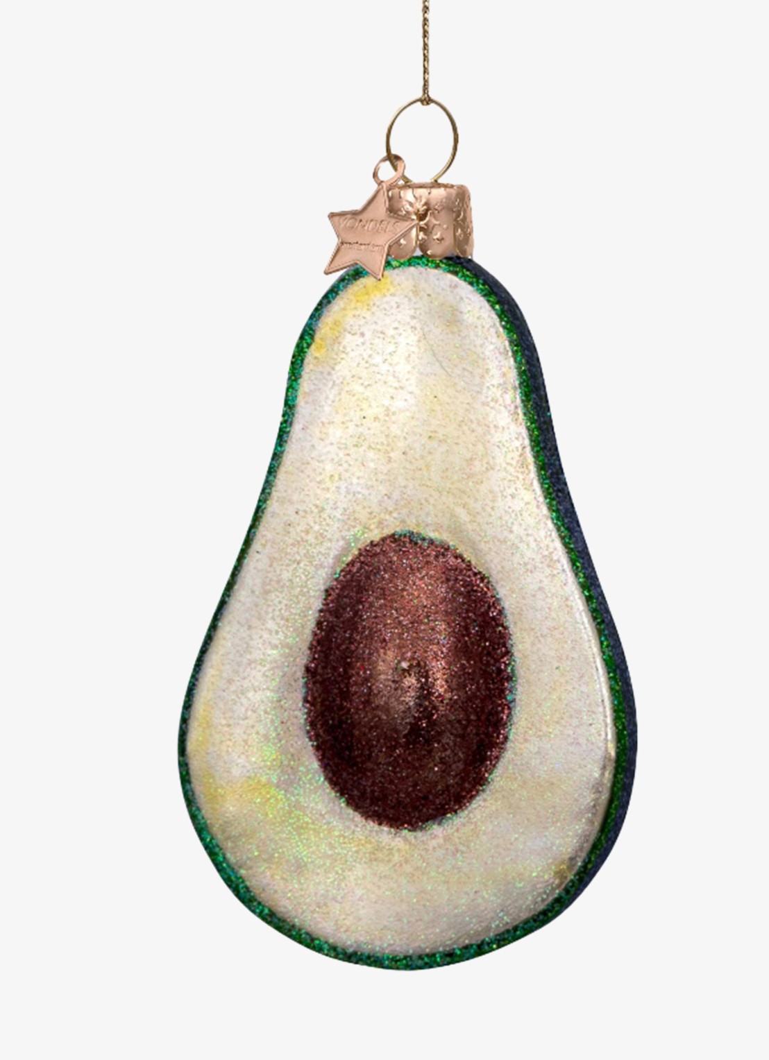 Vondels Avocado kersthanger 9,5 cm - voorkant groen